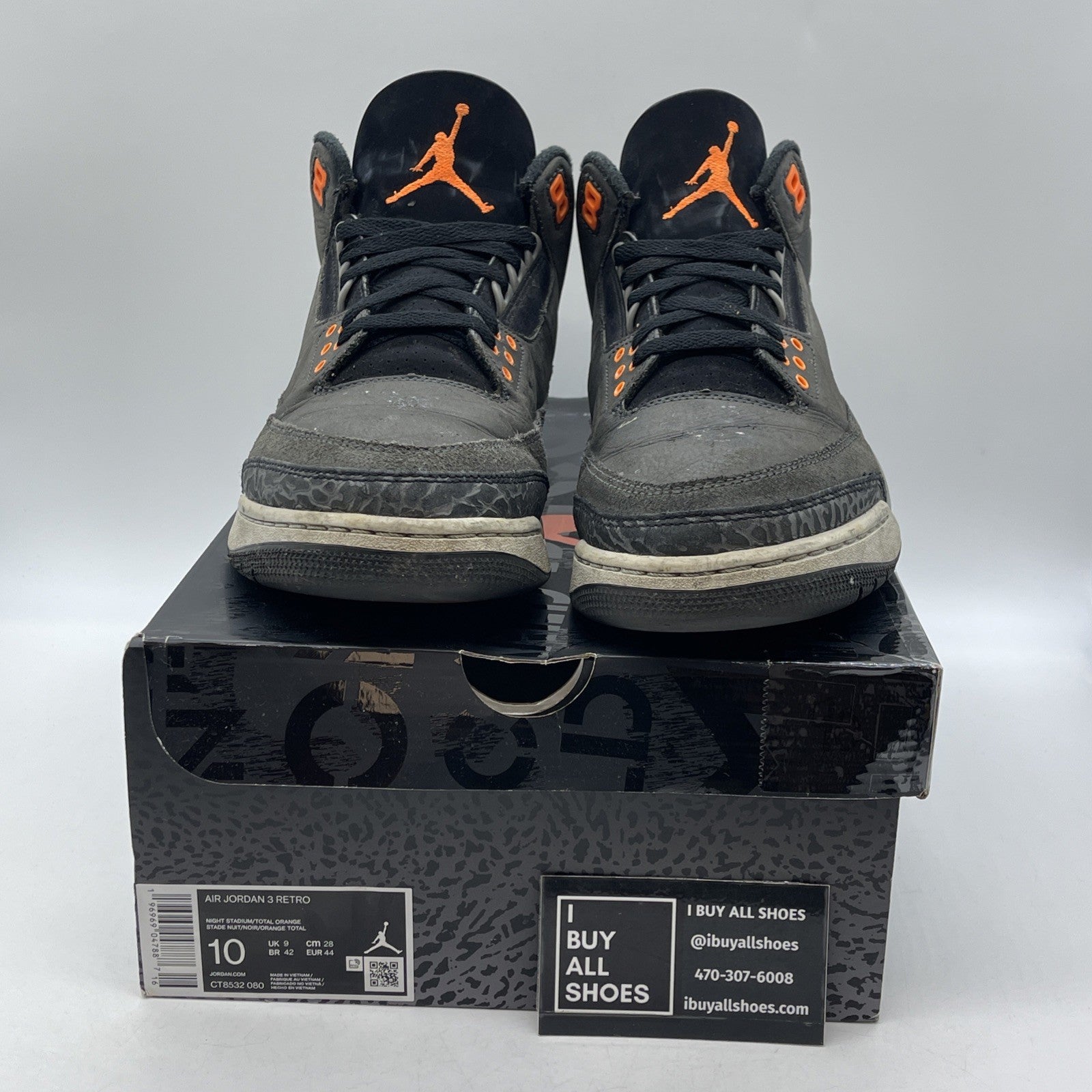 Size 10 - Jordan 3 Retro 2023 Mid Fear Black Grey Suede (CT8532-080)