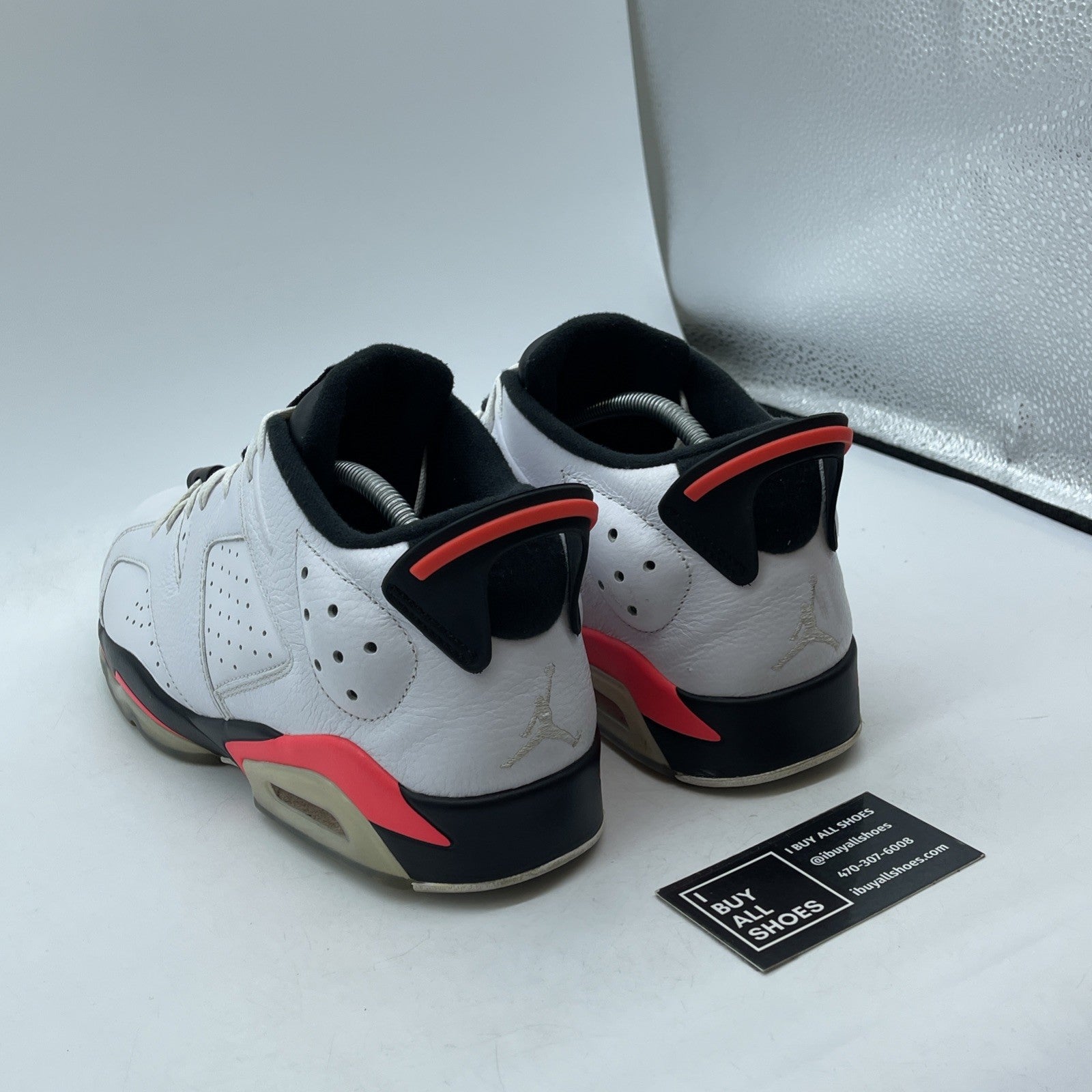 Size 11 - Air Jordan 6 Low White Infrared Black Suede Leather (304401-123)
