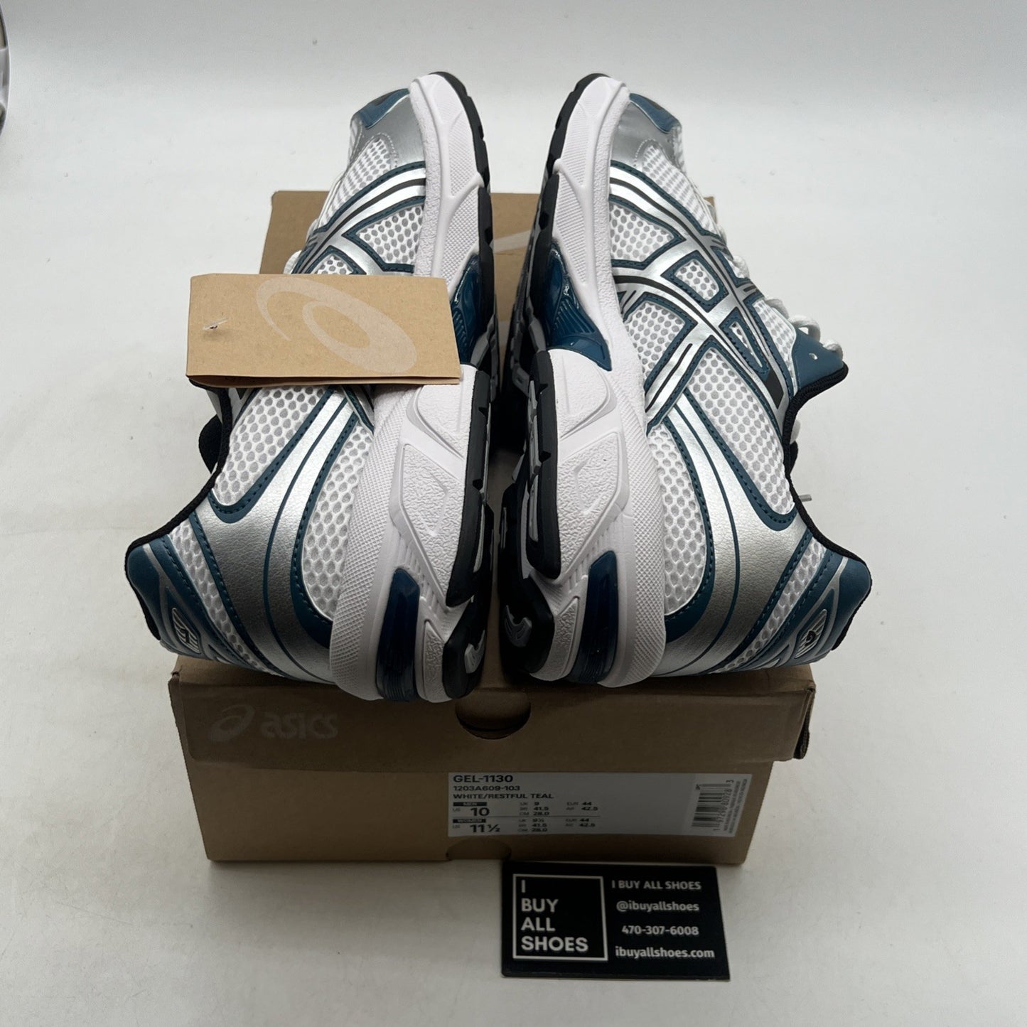 Size 10 - ASICS Gel 1130 White Restful Teal (1203A609-103)