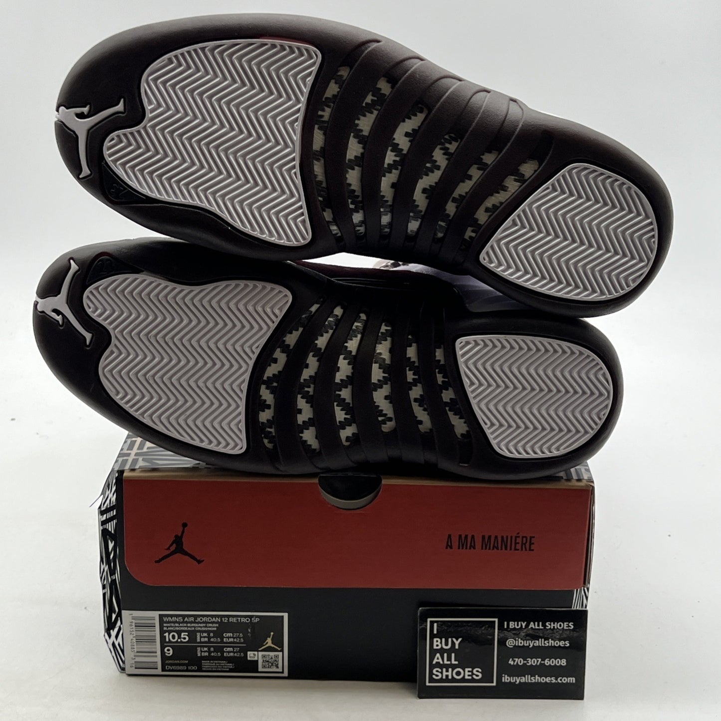 Size 10.5 - Air Jordan 12 Retro SP x A Ma Maniere Mid White W (DV6989-100)