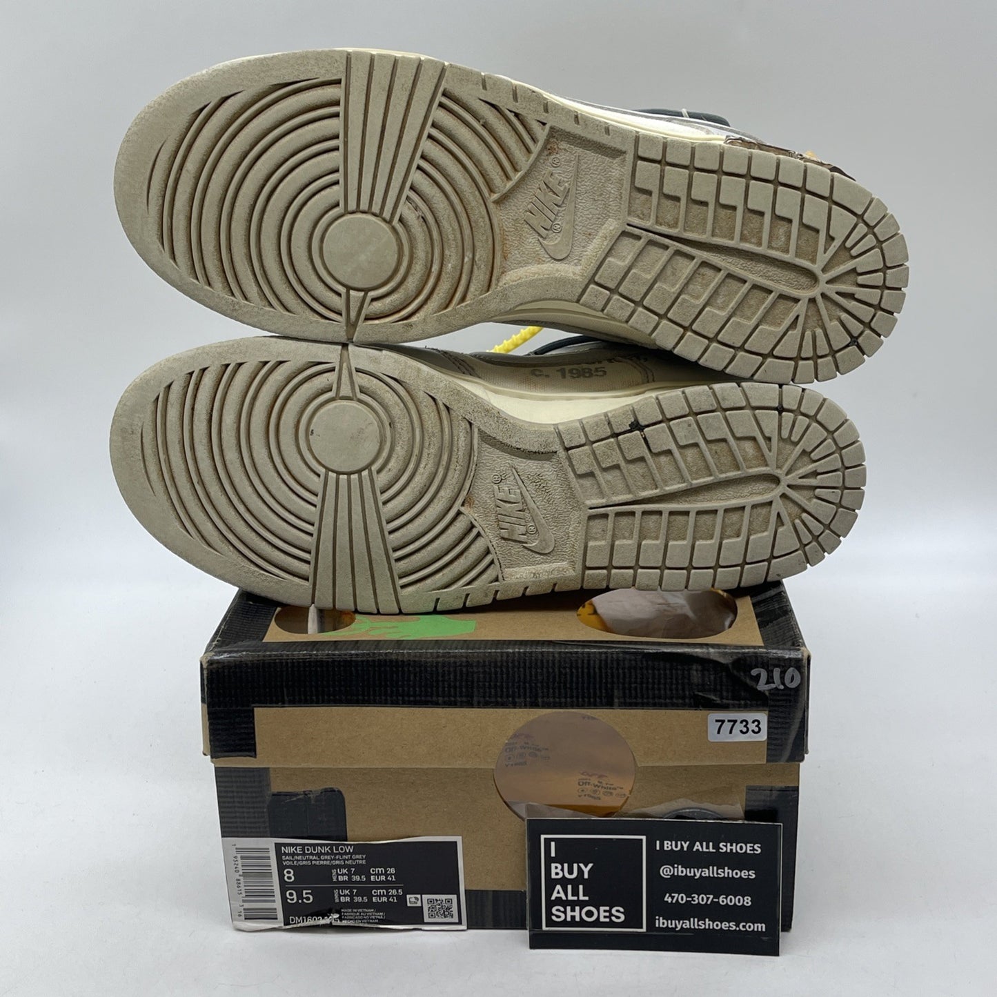 Size 8 - Nike Off-White x Dunk Low Lot 41 of 50 Grey Leather (DM1602-105)