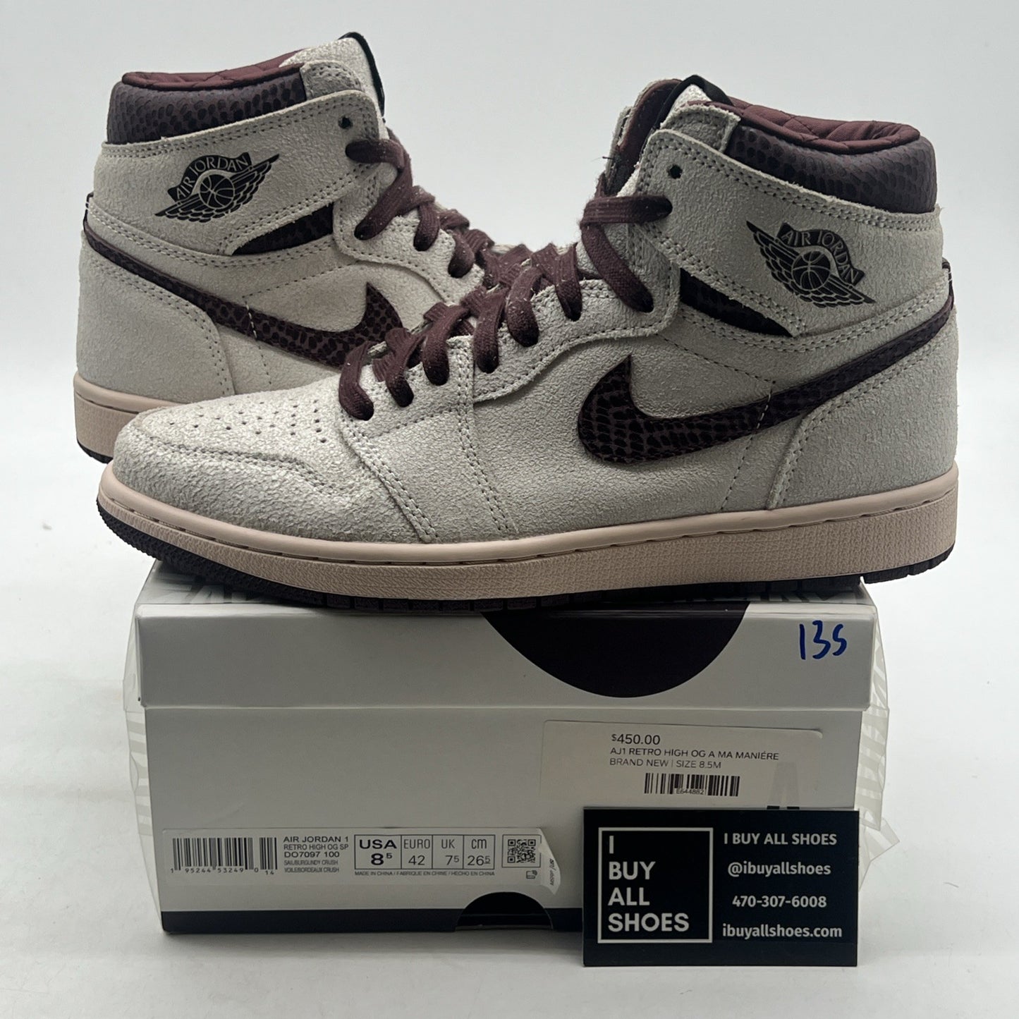 Size 8.5 - Air Jordan 1 OG x A Ma Maniere High Airness (DO7097-100)
