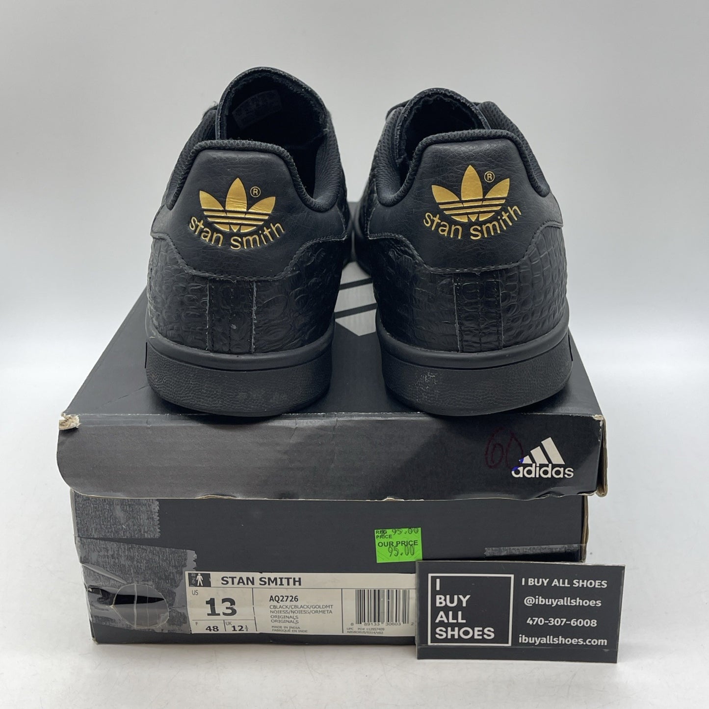 Size 13 - Adidas Stan Smith Croc Leather (AQ2726)
