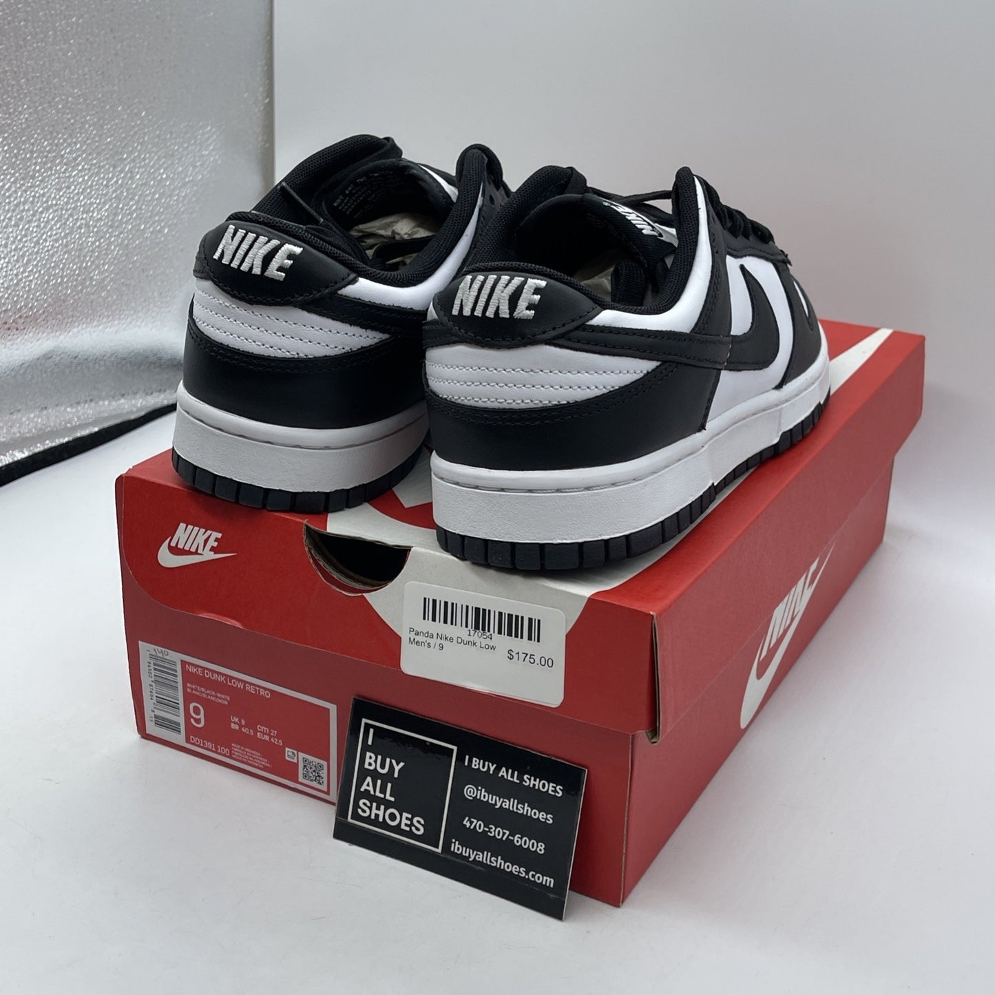 Size 9 - Nike Dunk Low Black White Leather (DD1391-100)