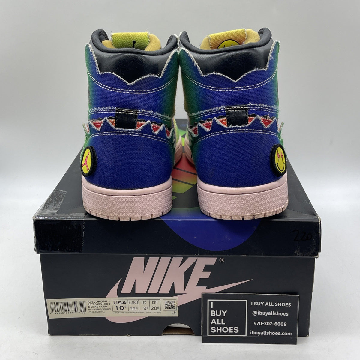 Size 10.5 - Air Jordan 1 Retro OG High x J Balvin Tie Dye (DC3481-900)