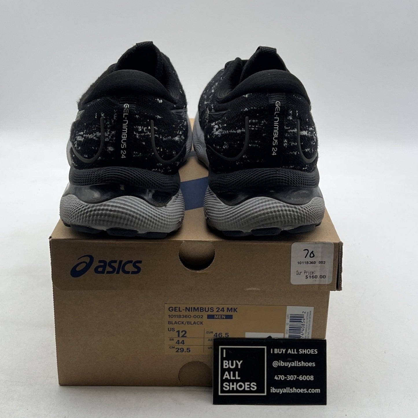 Size 12 - ASICS GEL-NIMBUS™ 24 MK Running Shoes in Black/Black (1011B360-002)