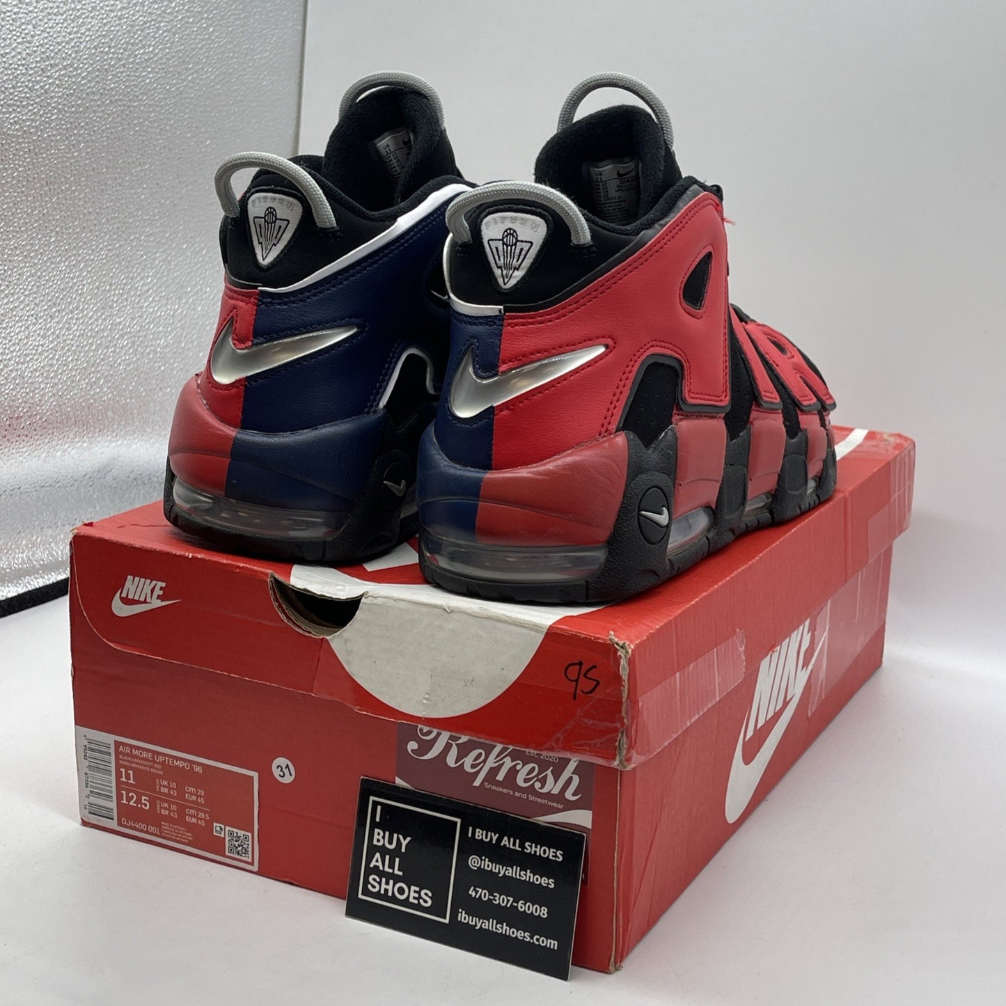 Size 11 - Nike Air More Uptempo '96 Split Black Blue Red Leather (DJ4400-001)