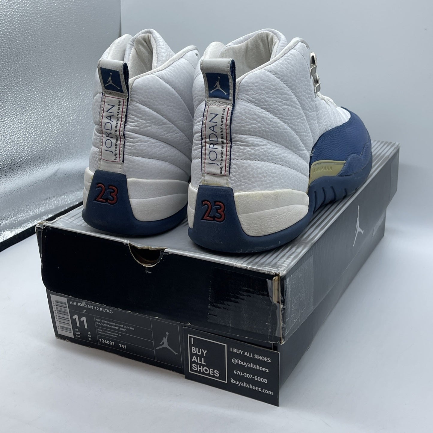 Size 11 - Air Jordan 12 Retro 2004 French Blue White Leather (136001-141)
