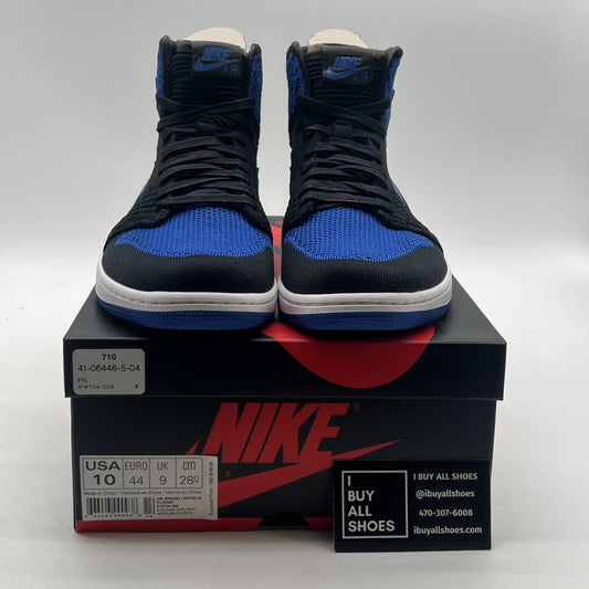 Size 10 - Air Jordan 1 Retro OG Flyknit High Royal (919704-006).