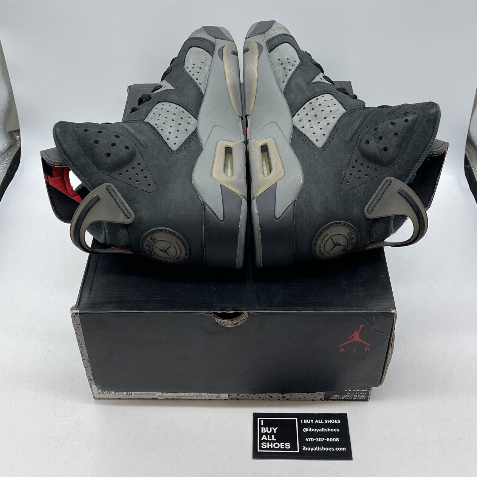 Size 11 - Paris Saint-Germain x Air Jordan 6 Retro Iron Grey Black (CK1229-001)