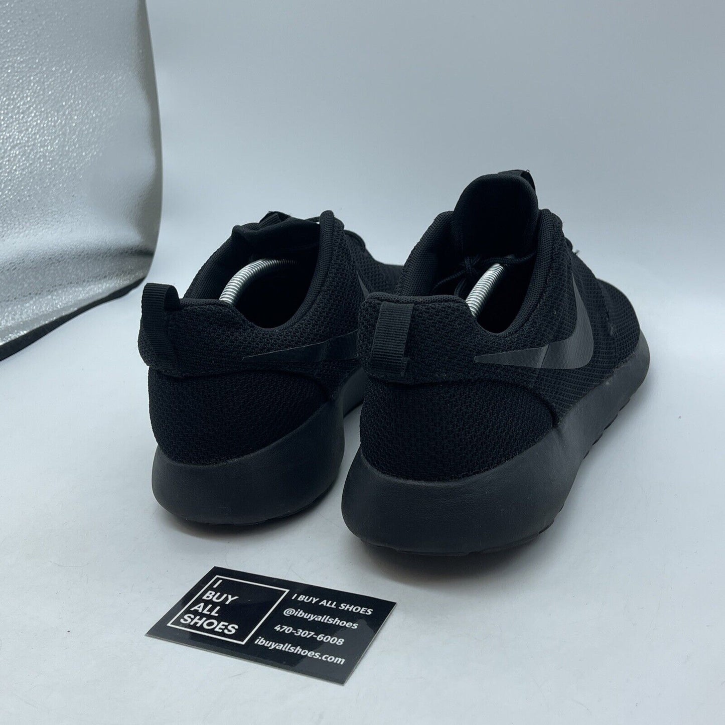 Size 12 - Nike Roshe Run Triple Black Suede Leather (511881-026)