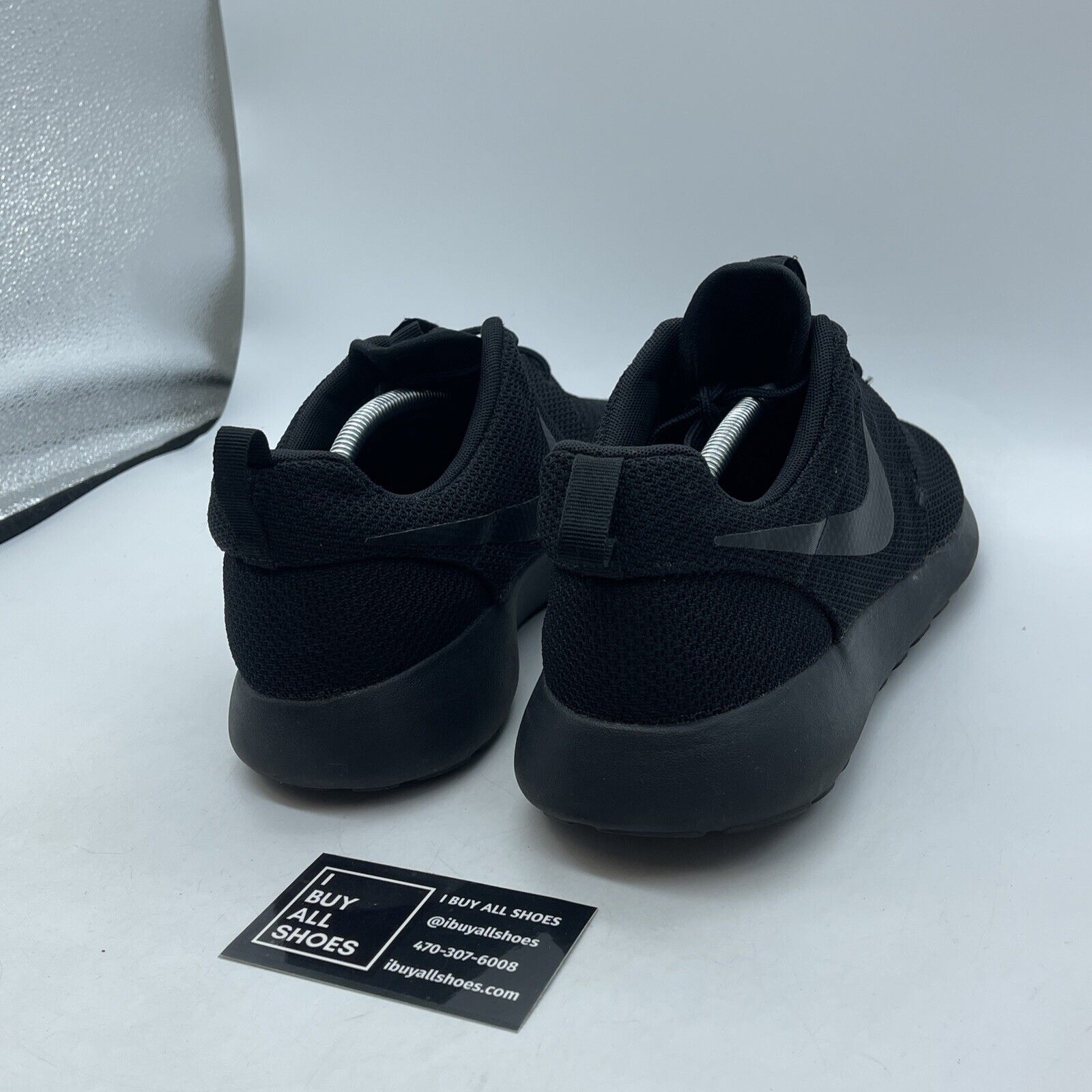 Size 12 - Nike Roshe Run Triple Black Suede Leather (511881-026)