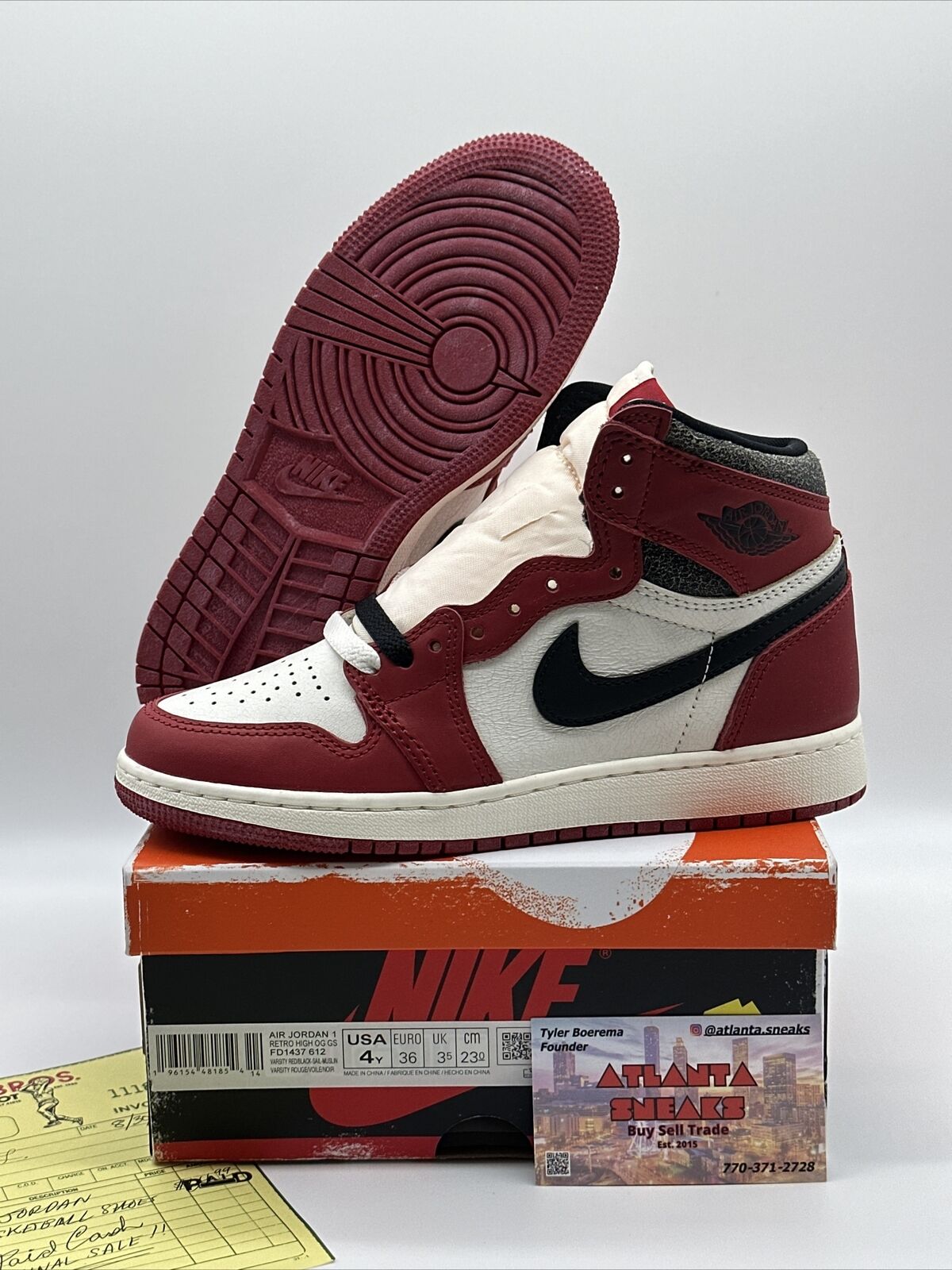 4Y Air Jordan 1 Retro High OG Chicago Lost and Found (GS) Youth shoes