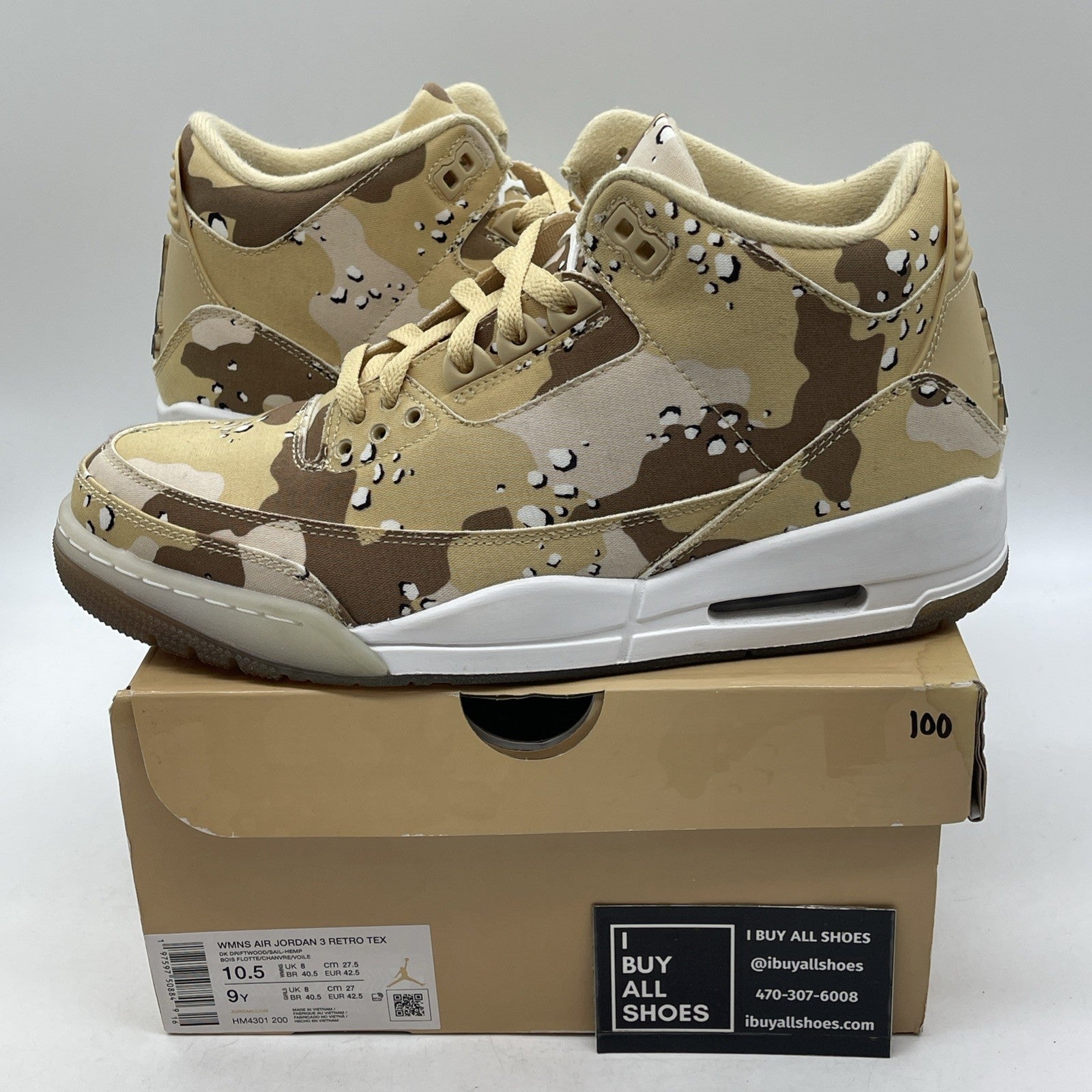 Size 10.5W - Nike Jordan 3 Retro WNBA Desert Camo (HM4301-200)