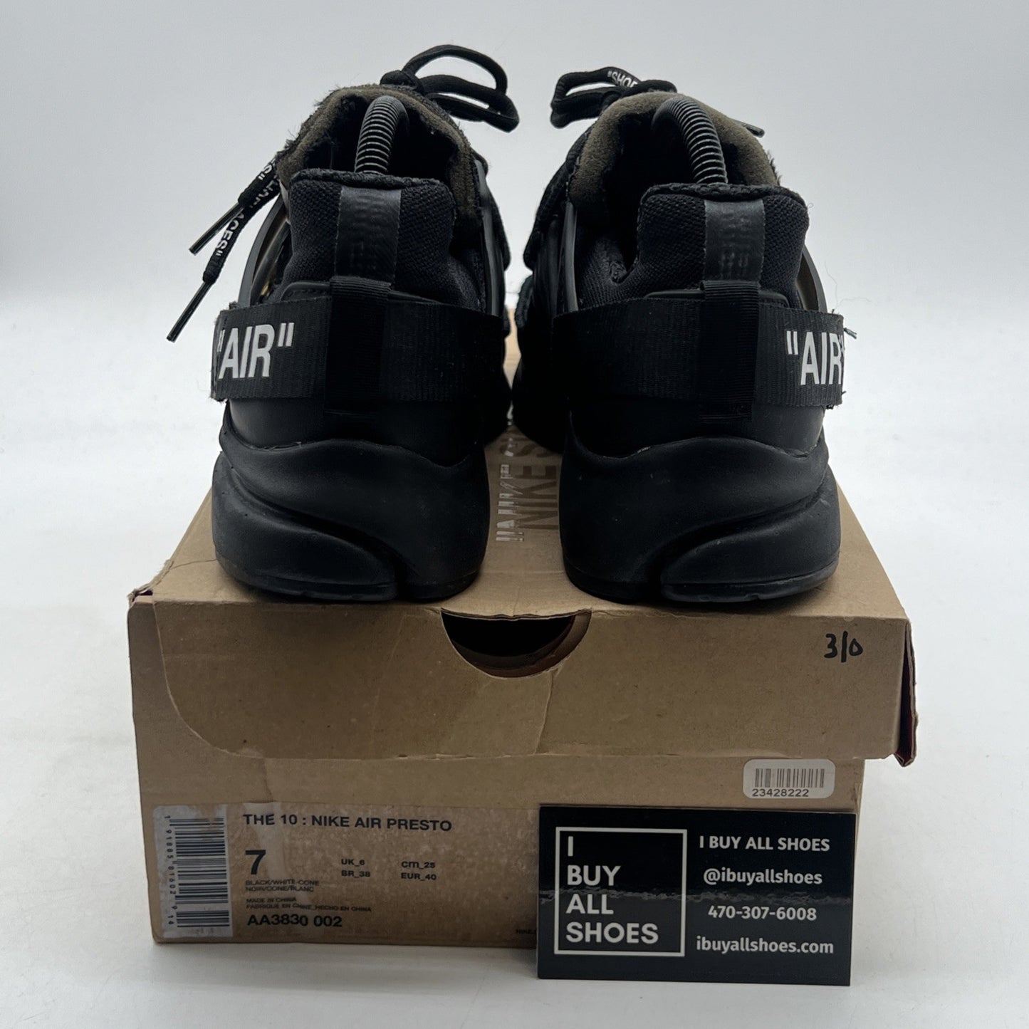 Size 7 - Nike Air Presto x Off-White Low Black (AA3830-002)
