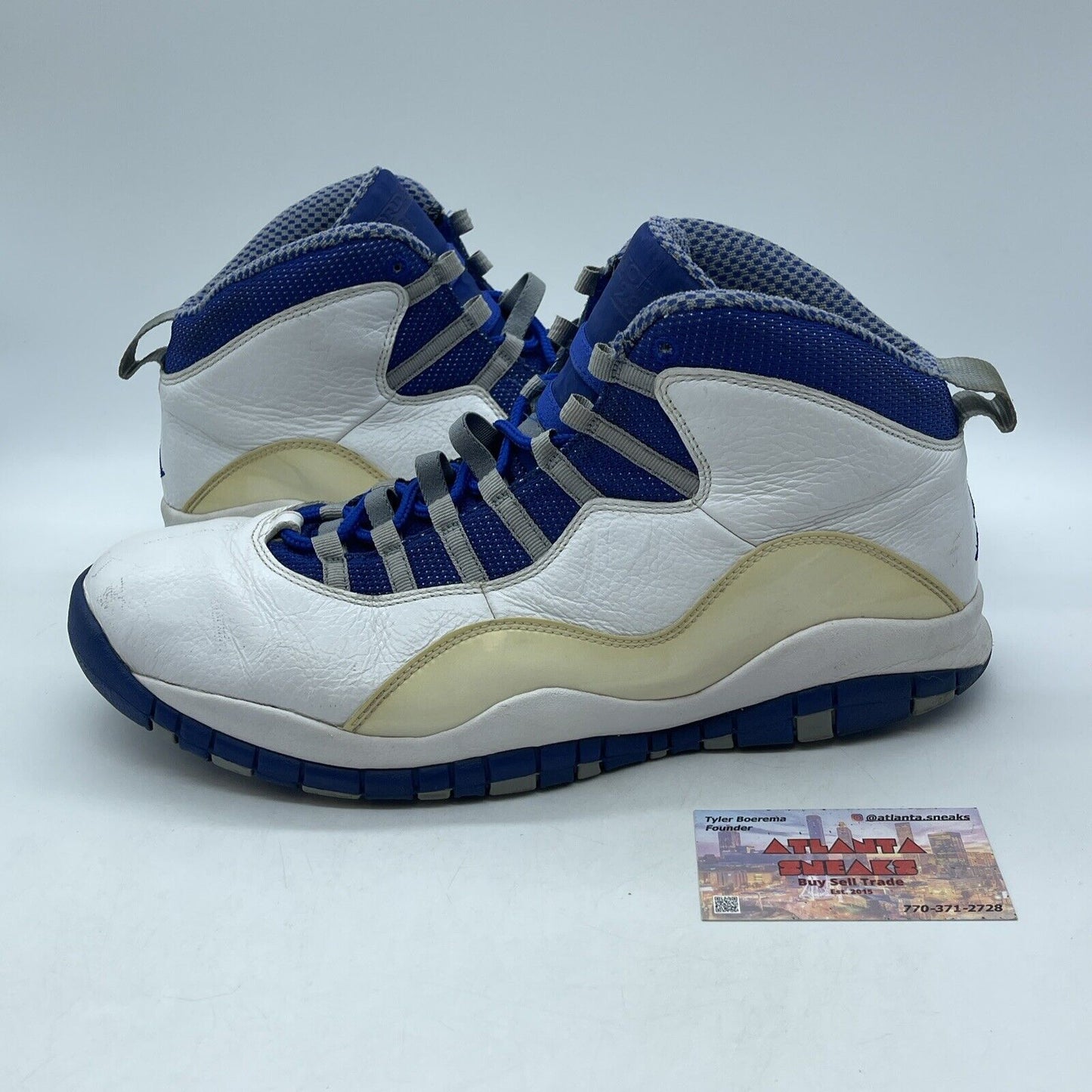 Size 13.5 - Air Jordan 10 Retro TXT Old Royal White Blue Leather (487214-107)