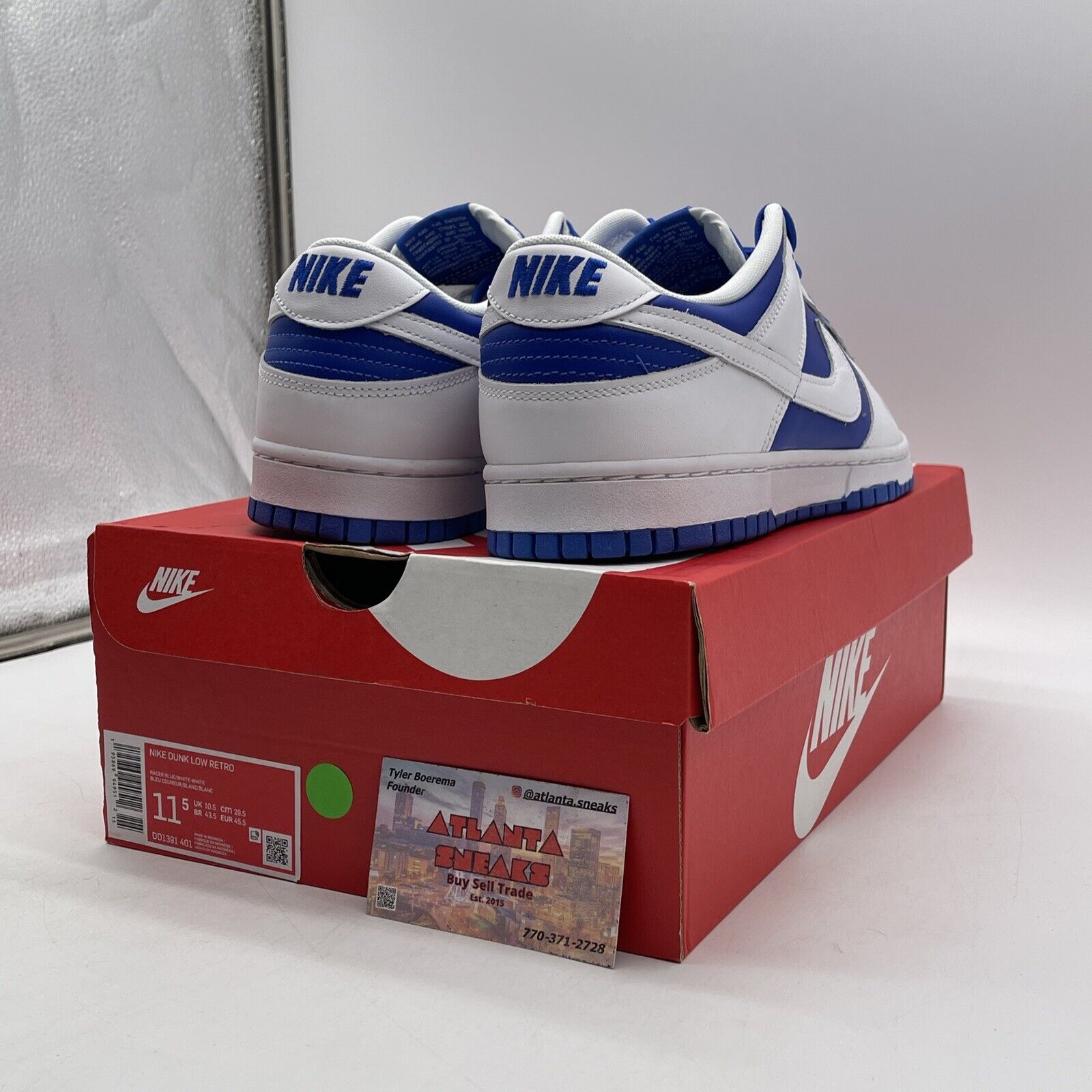 Size 11.5 - Nike Dunk Low Racer Blue white Leather (DD1391-401)