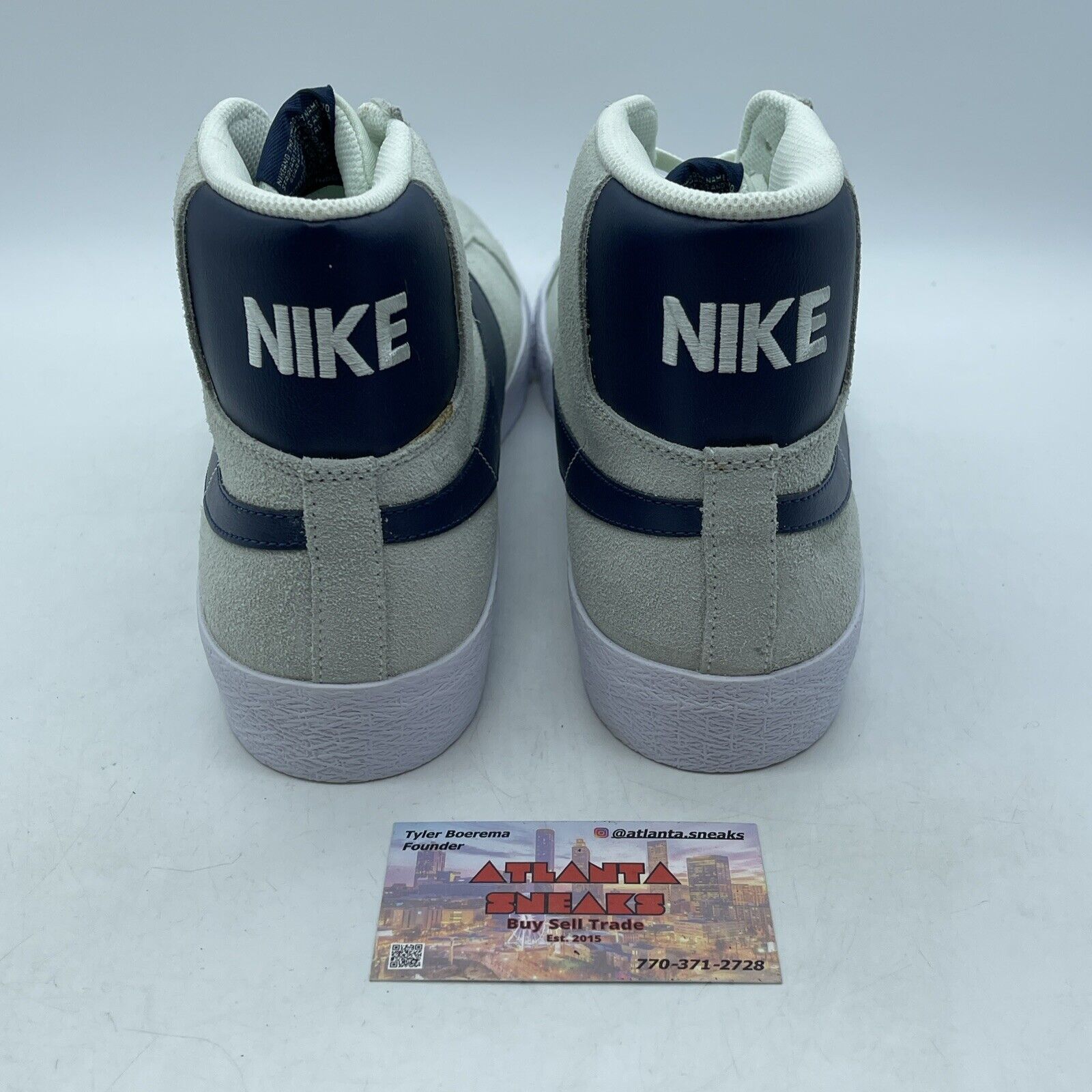 Size 12 - Nike Zoom Blazer SB Mid Barely Green Navy Suede Leather (864349-303)