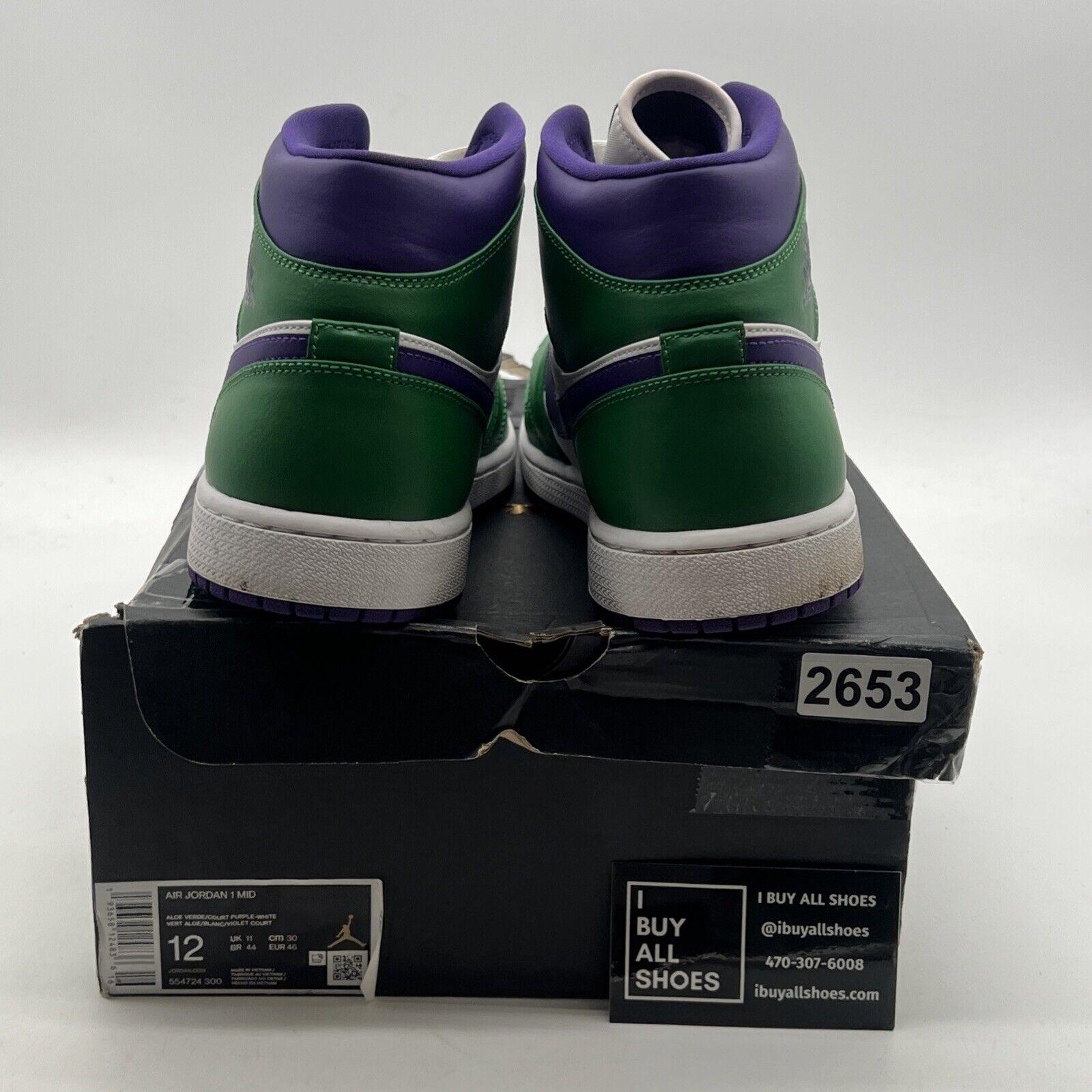 Size 12 - Air Jordan 1 Mid Hulk (554724-300)