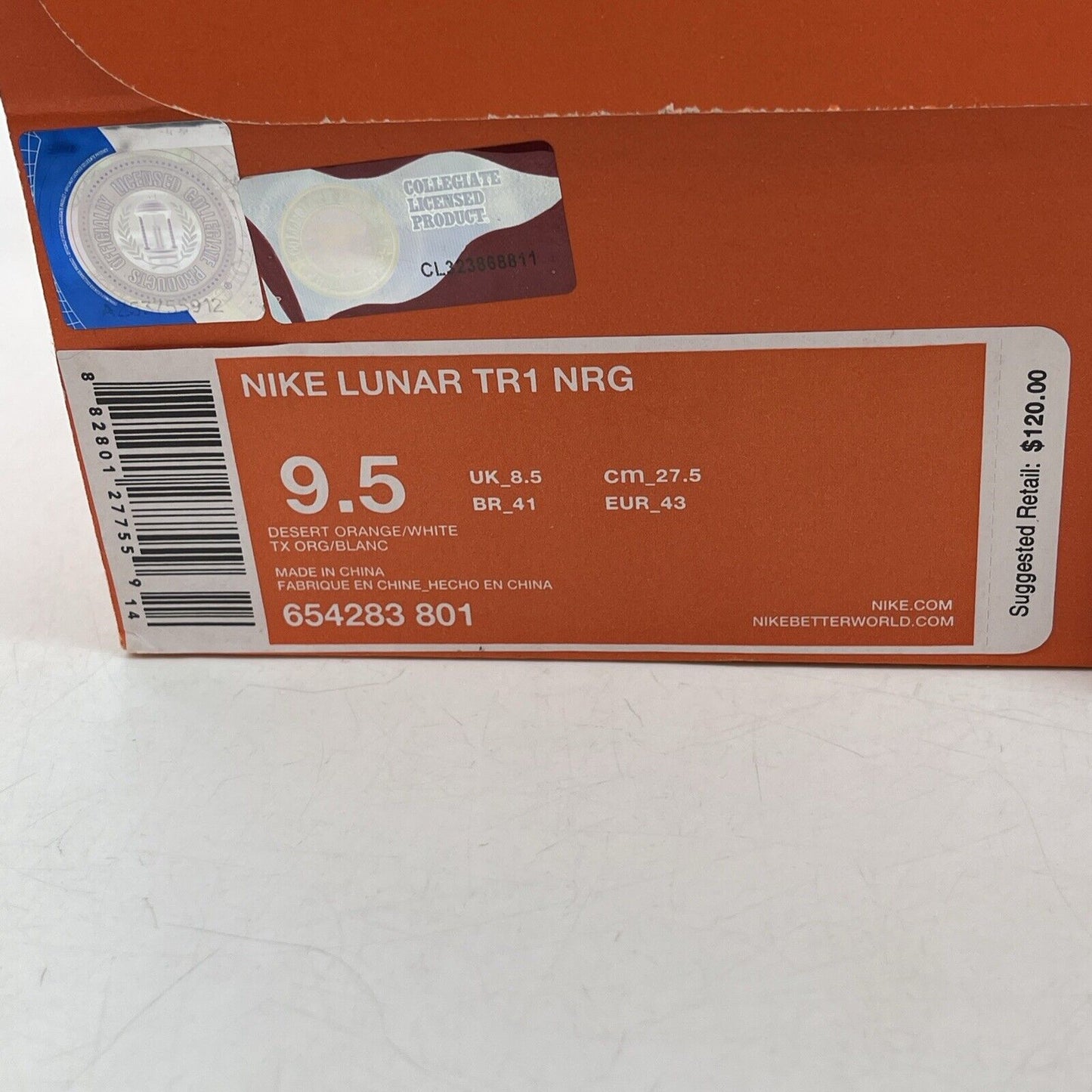 Size 9.5 - Nike Lunar TR1 Texas brown White  Suede leather (654283-801)