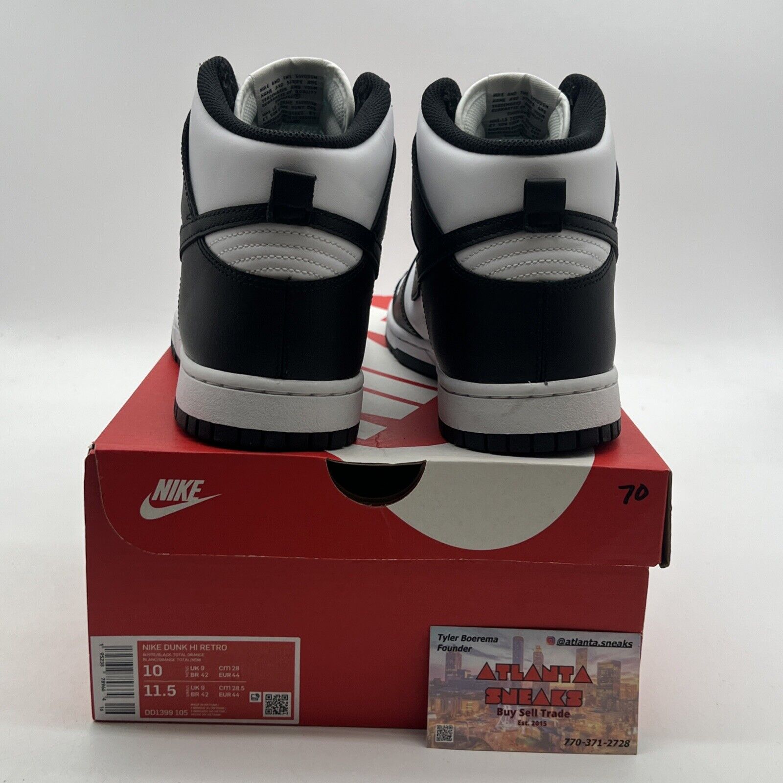 Size 10 - Nike Dunk High Black White (DD1399-105)