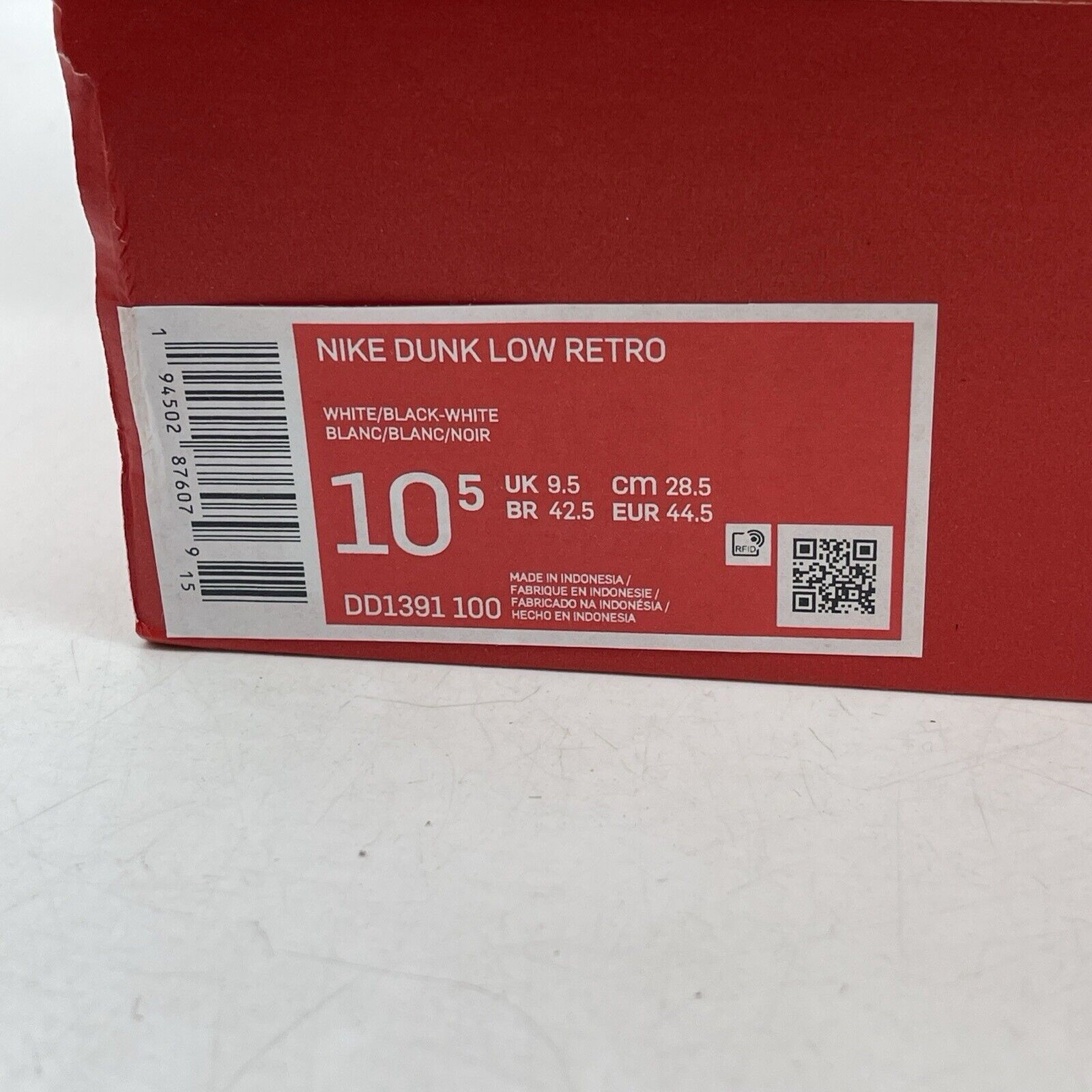 Size 10.5 - Nike Dunk Low Black White Suede Leather. ((DD1391-100)