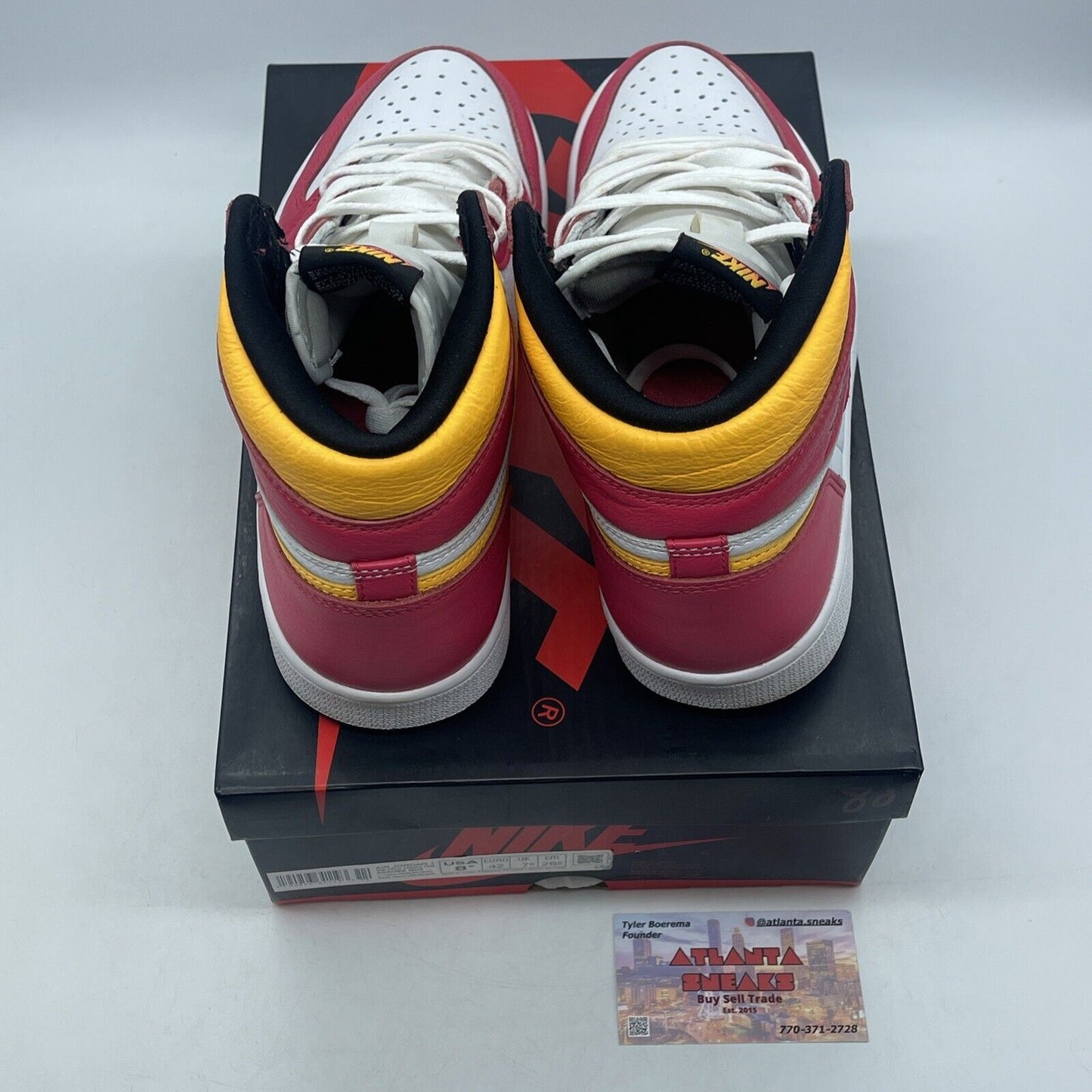 Size 8.5 - Jordan 1 Retro High OG Light Fusion Red 2021 Pink Yellow (555088-603)