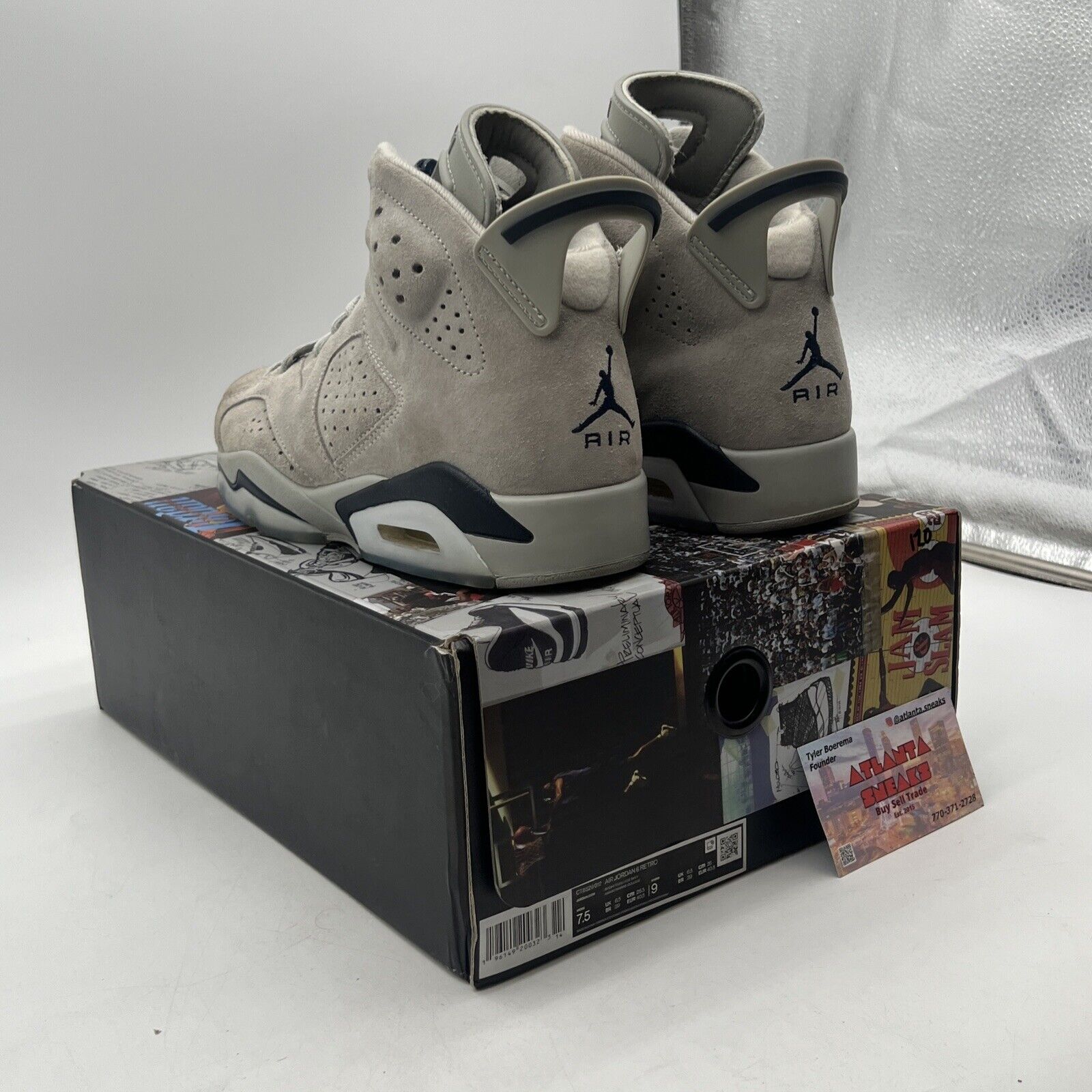 Size 7.5 - Jordan 6 Retro Mid Georgetown Grey Suede Navy (CT8529-012)