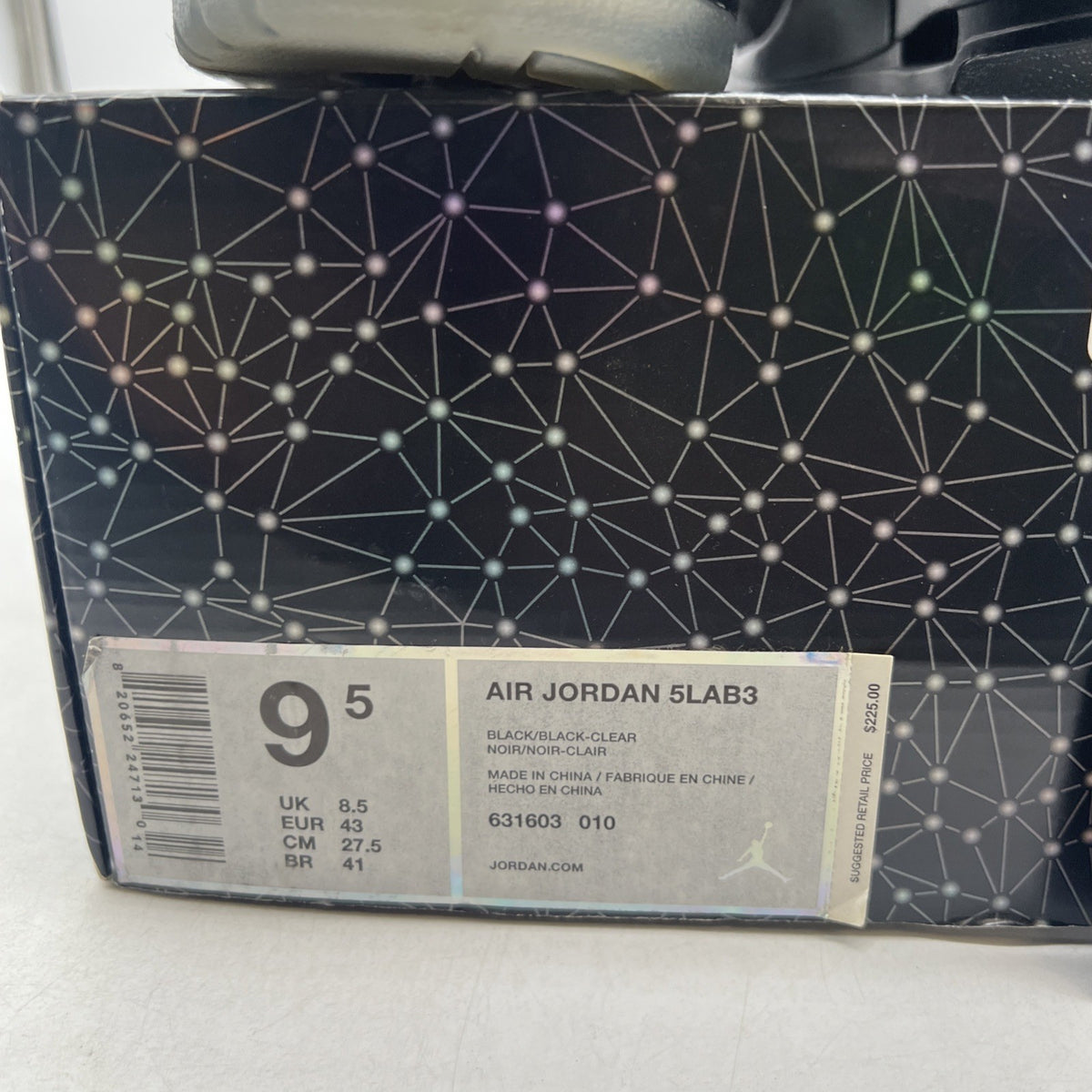 Size 9.5 - Air Jordan 3 5Lab3 Reflective Black (631603-010