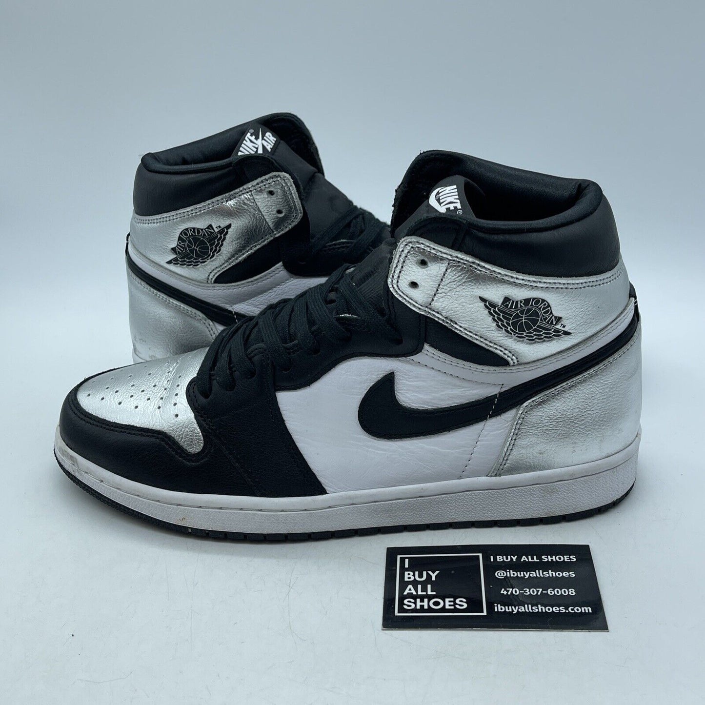 Size 11 - Jordan 1 High OG Metallic Silver White Black Leather (CD0461-001)