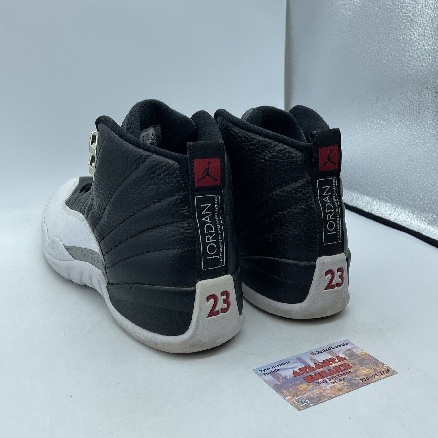 Size 11 - Jordan 12 Retro Mid Playoff Black Grey White Red Leather (CT8013-006)