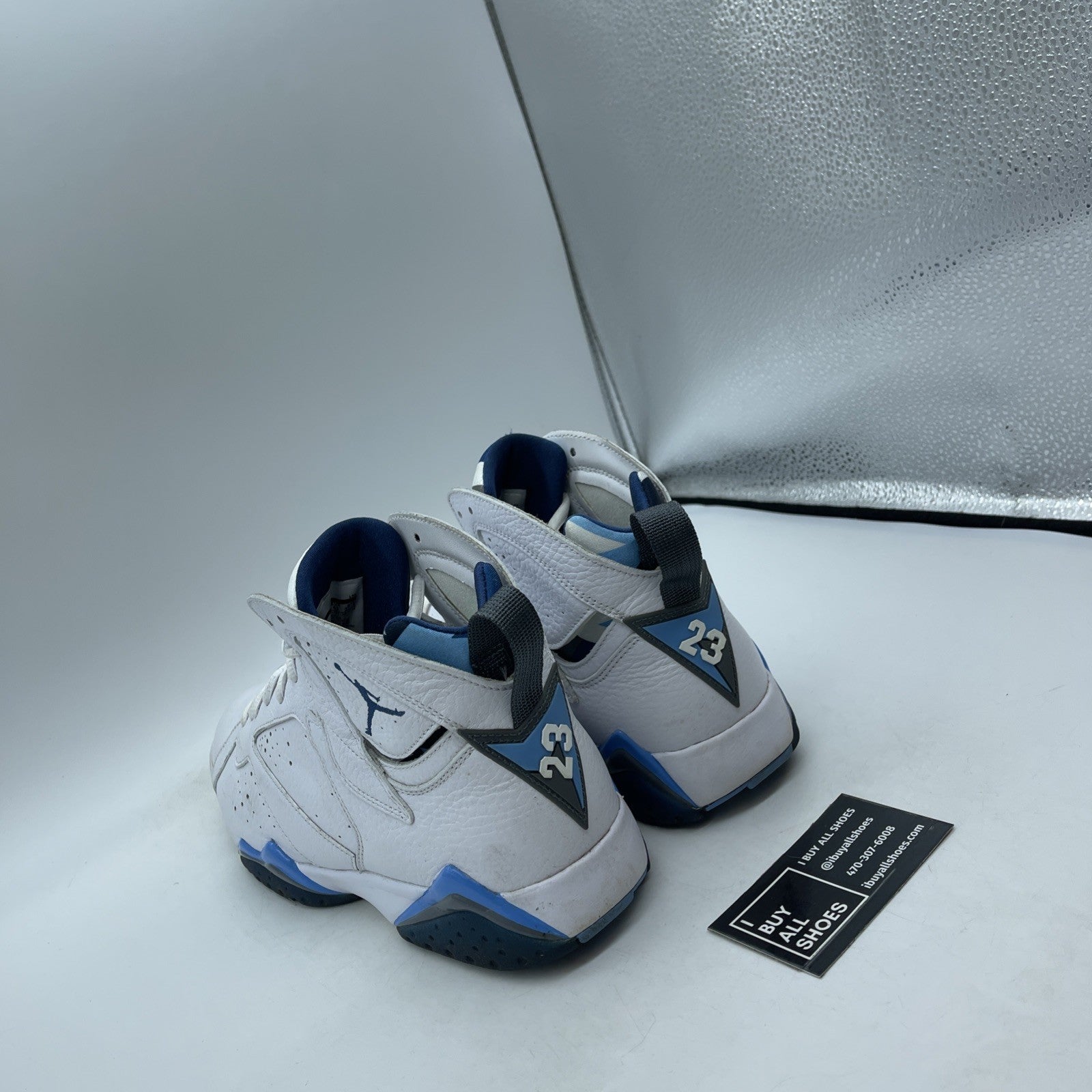 Size 9.5 - Air Jordan 7 Retro 2015 French Blue White Grey Leather (304775-107)