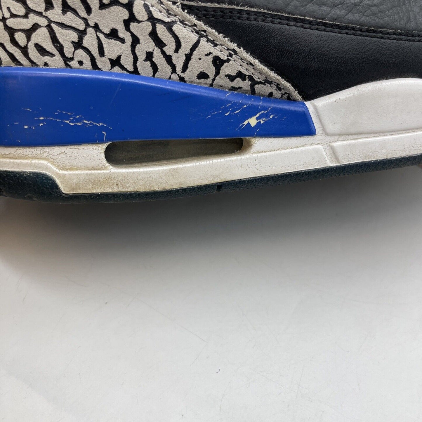 Size 12 - Air Jordan 3 Retro Sport Blue White Black Leather Grey (136064-007)