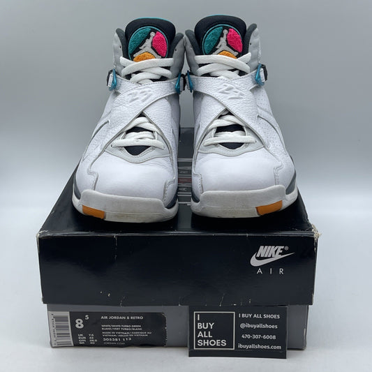 Size 8.5 - Air Jordan 8 Retro South Beach White Blue Leather (305381-113)