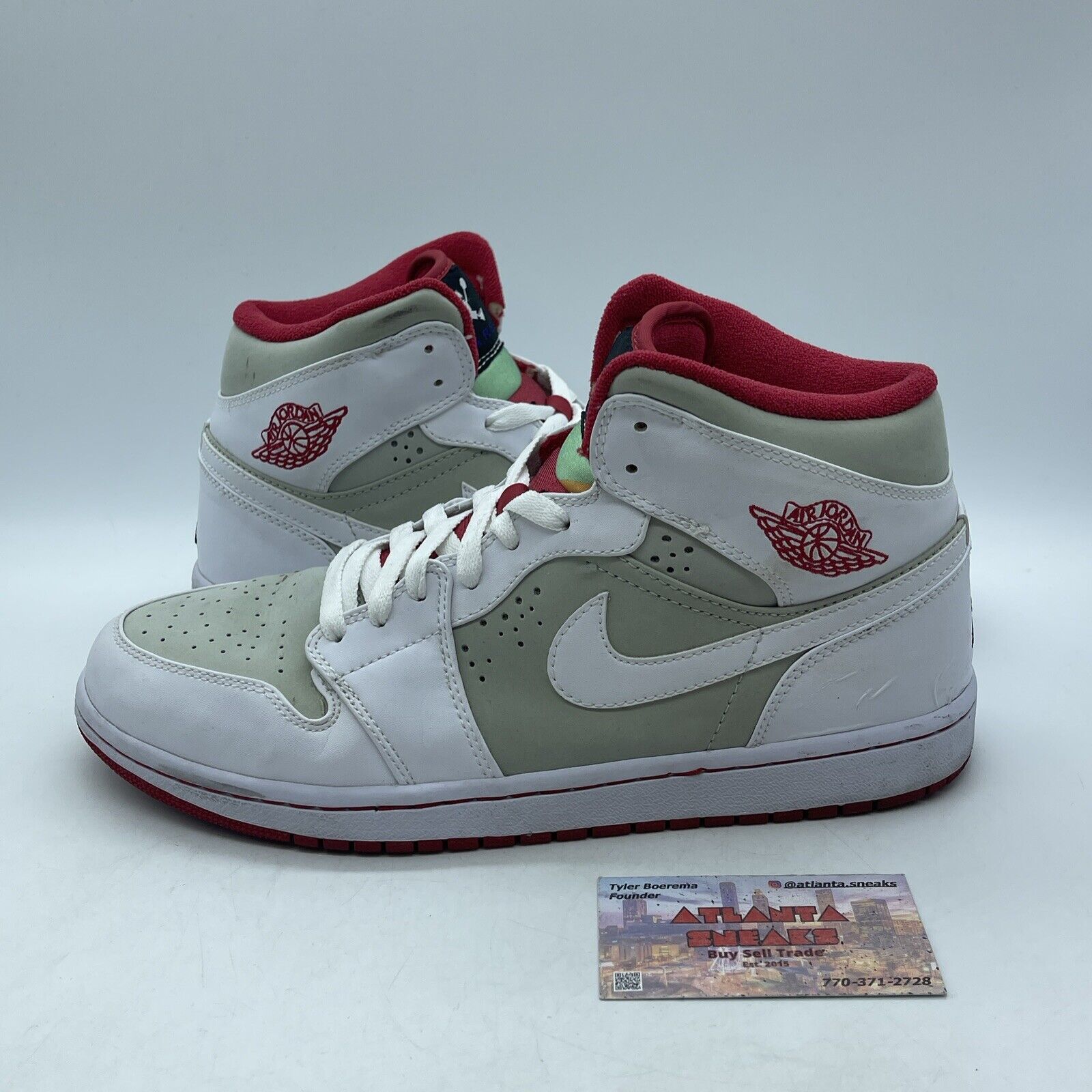 Size 10.5 - Air Jordan 1 Retro 2009 Hare Grey Suede White Leather (374454-011)