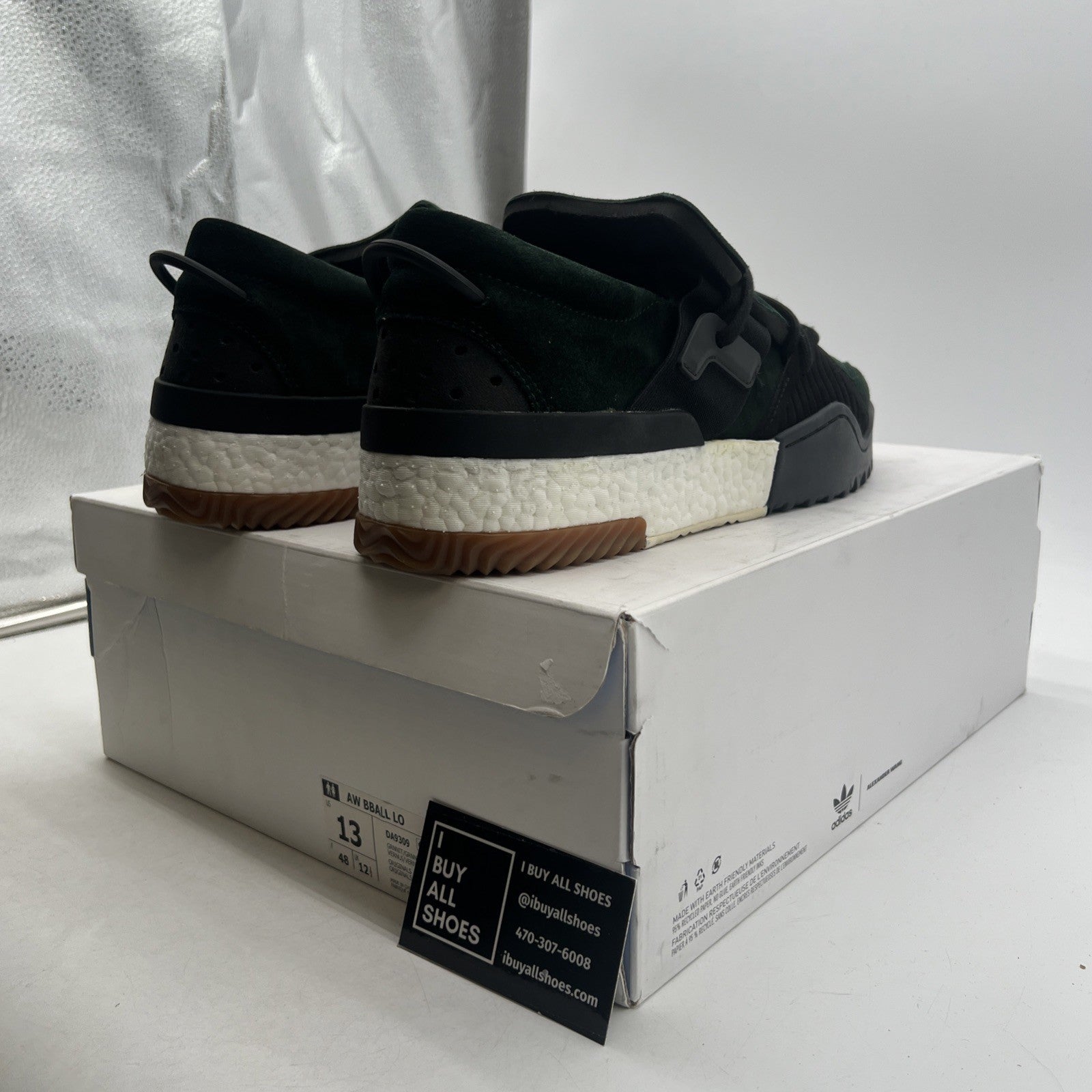 Size 13 - adidas Alexander Wang x AW BBall Low Green Night (DA9309)
