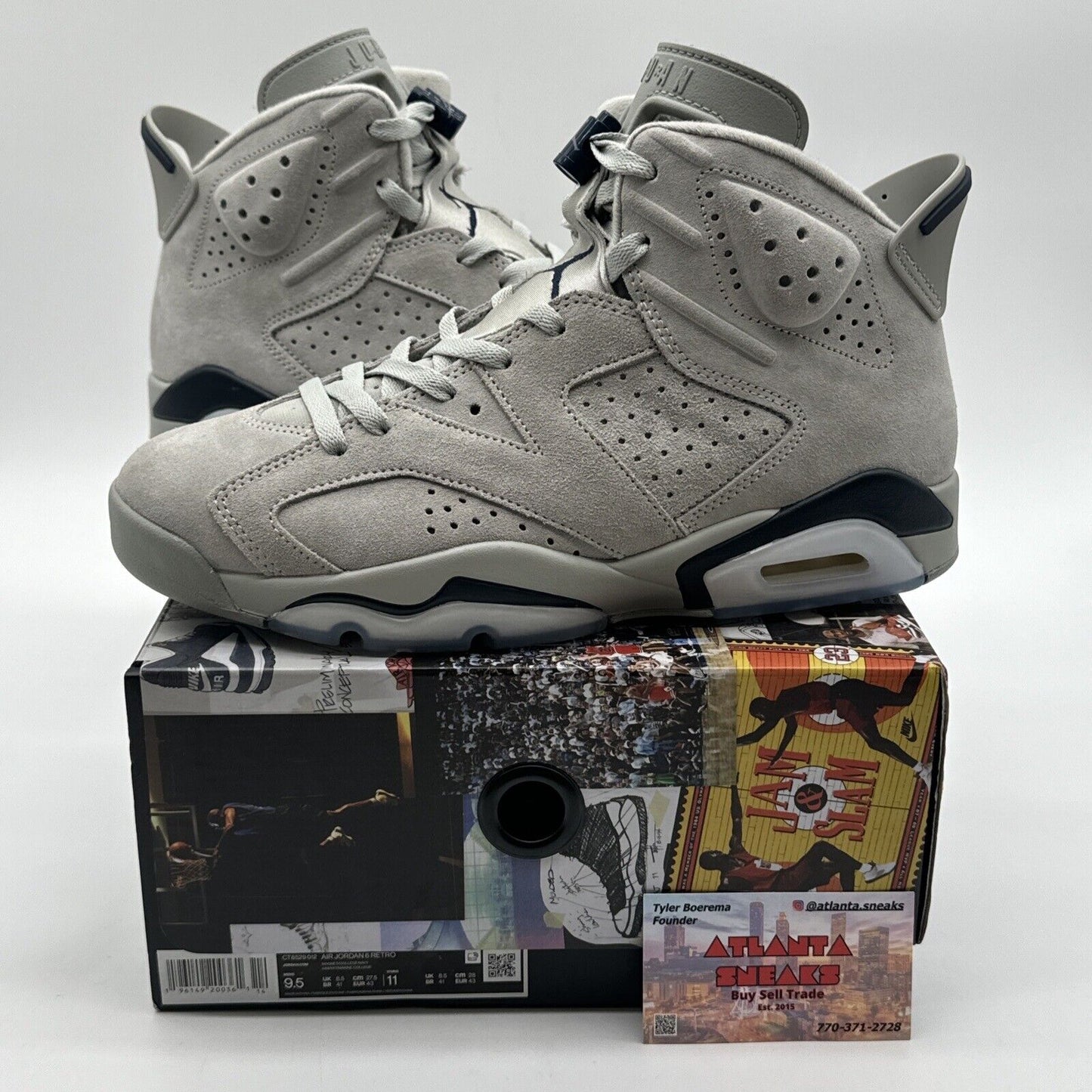 Size M 9.5 Air Jordan 6 Retro Georgetown CT8529-012 Magnet Grey College New