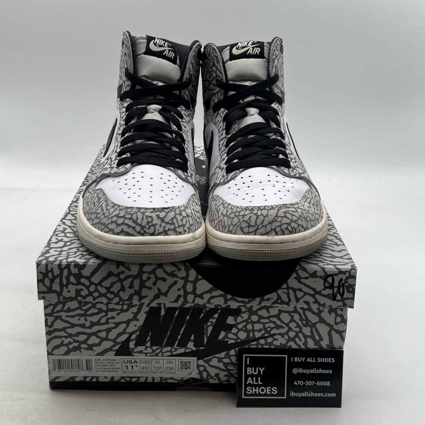 Size 11.5 - Air Jordan 1 Retro OG High White Cement (DZ5485-052)