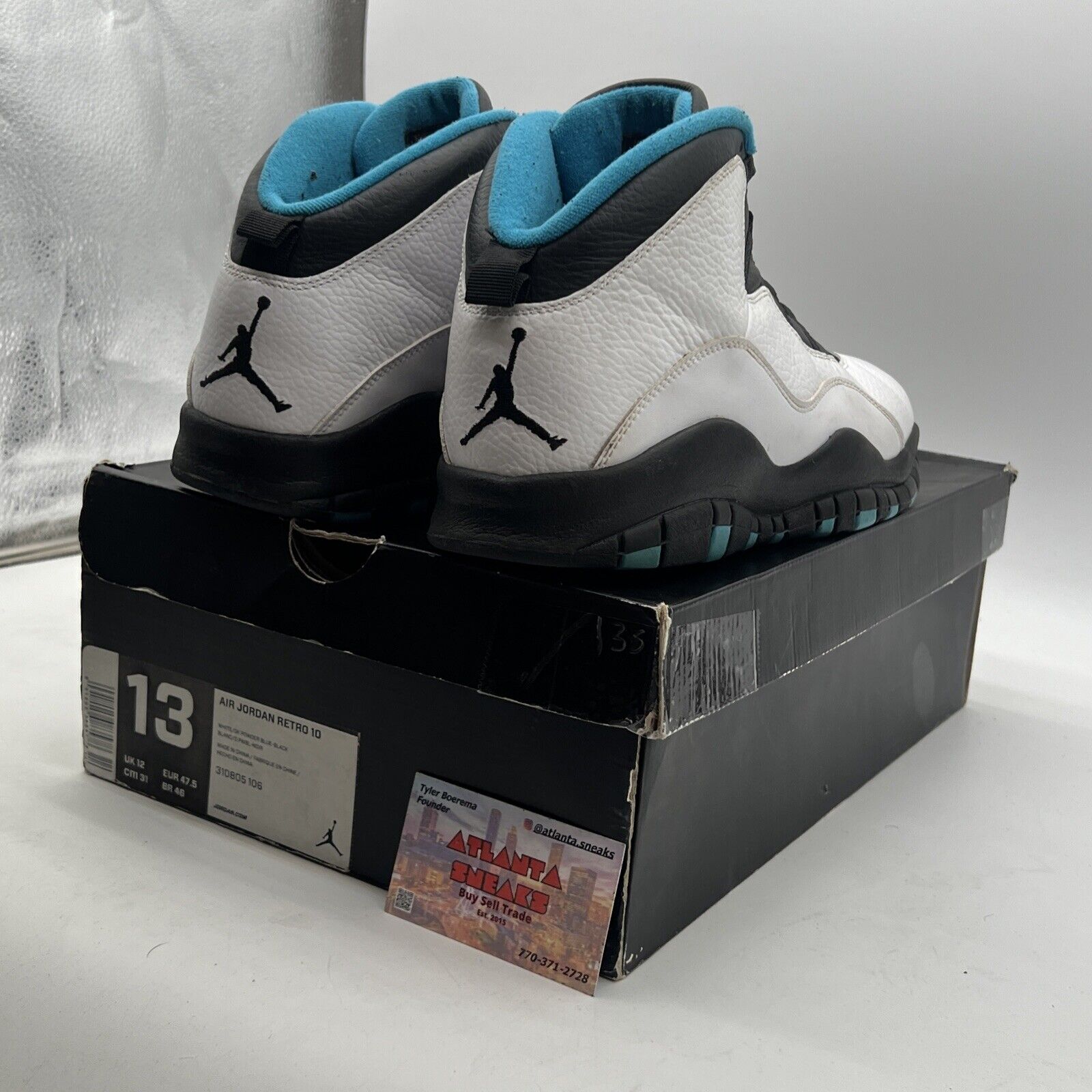 Size 13 - Air Jordan 10 Retro 2014 Powder Blue (310805-106)