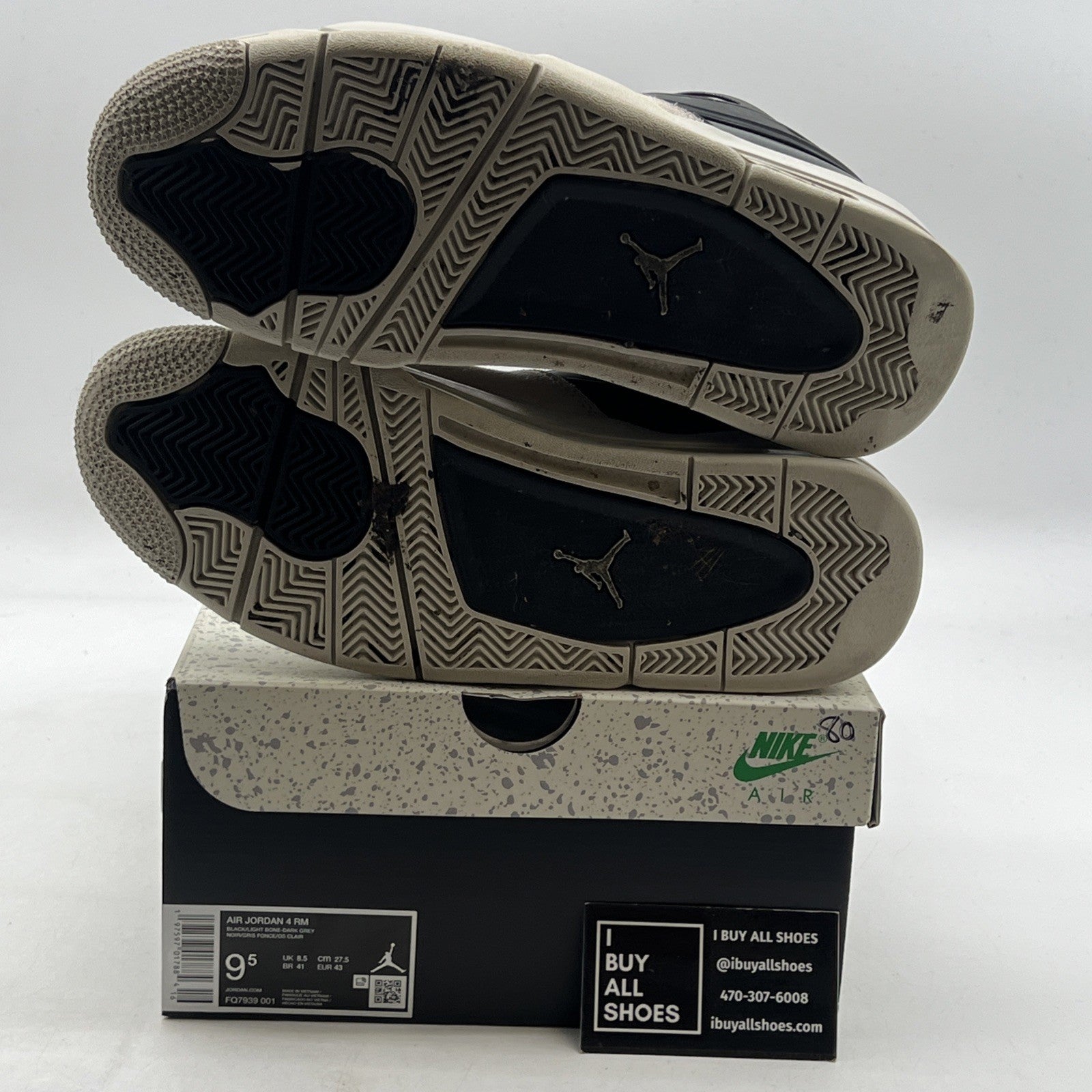 Size 9.5 - Air Jordan 4 RM Black Light Bone (FQ7939-001)