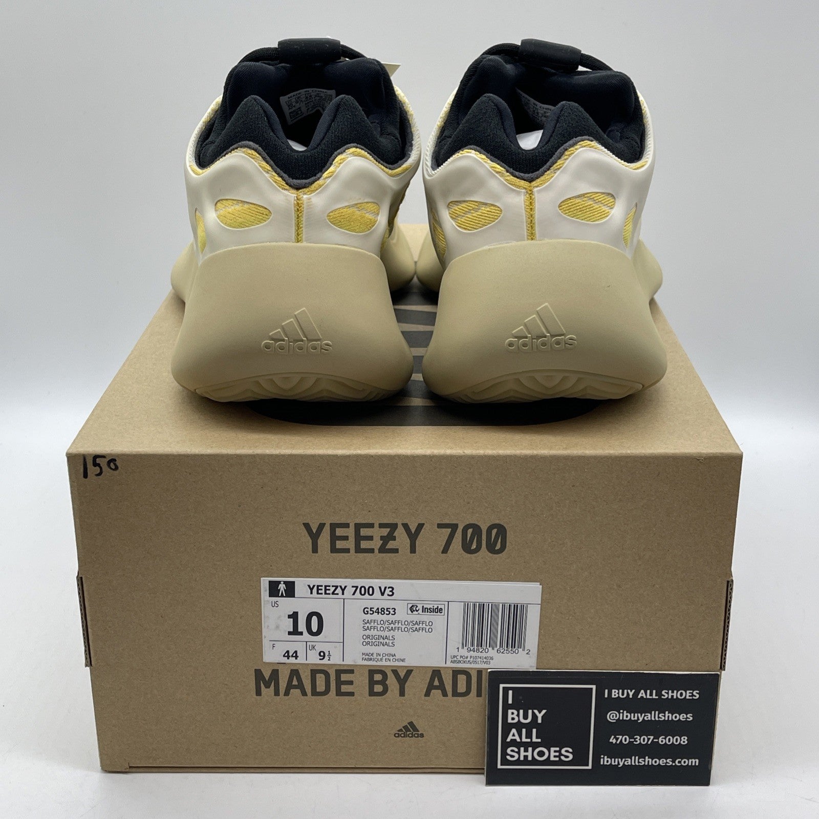 Size 10 - adidas Yeezy 700 V3 Safflower Yellow Black Suede (G54853)