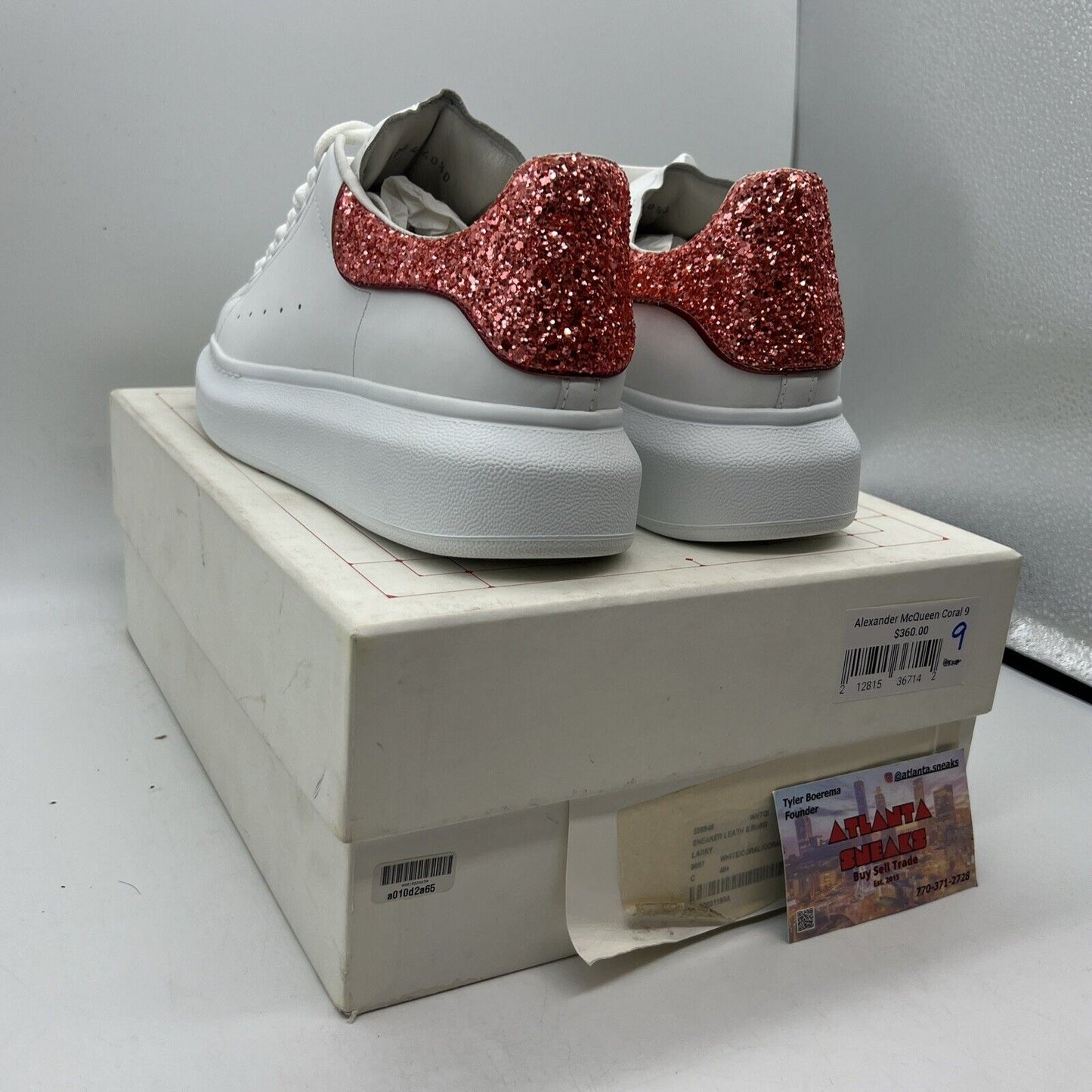 Alexander McQueen Wmns White Coral Glitter Brand New Og All