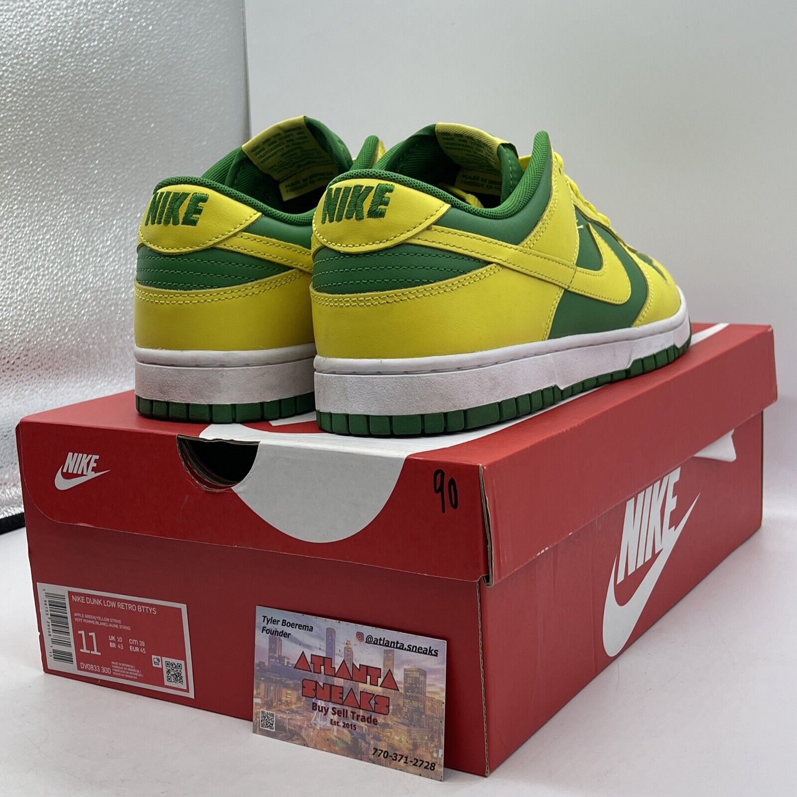 Size 11 - Nike Dunk Low Reverse Brazil White Yellow Green Leather (DV0833-300)