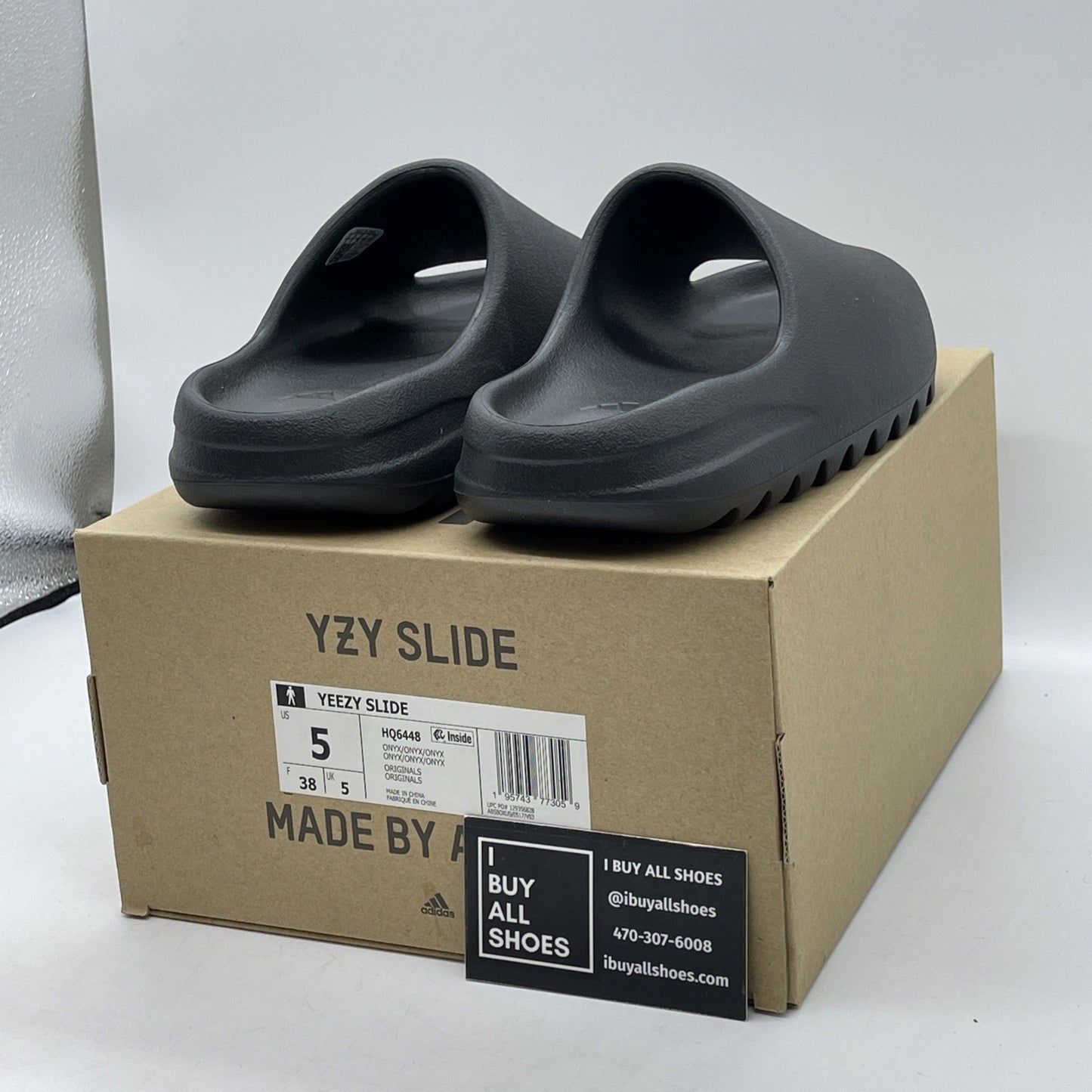 Size 5 - Yeezy Slide Onyx Rubber Black (HQ6448)