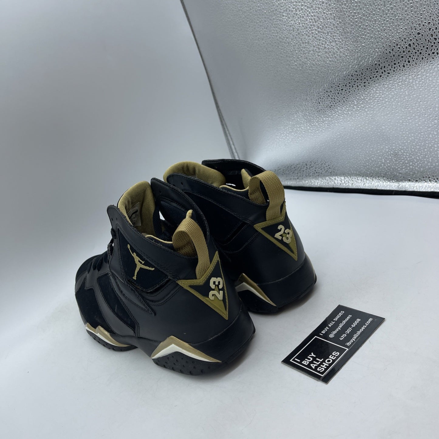 Size 10 - Air Jordan 7 Retro Golden Moments Black Suede Leather (304775-030)