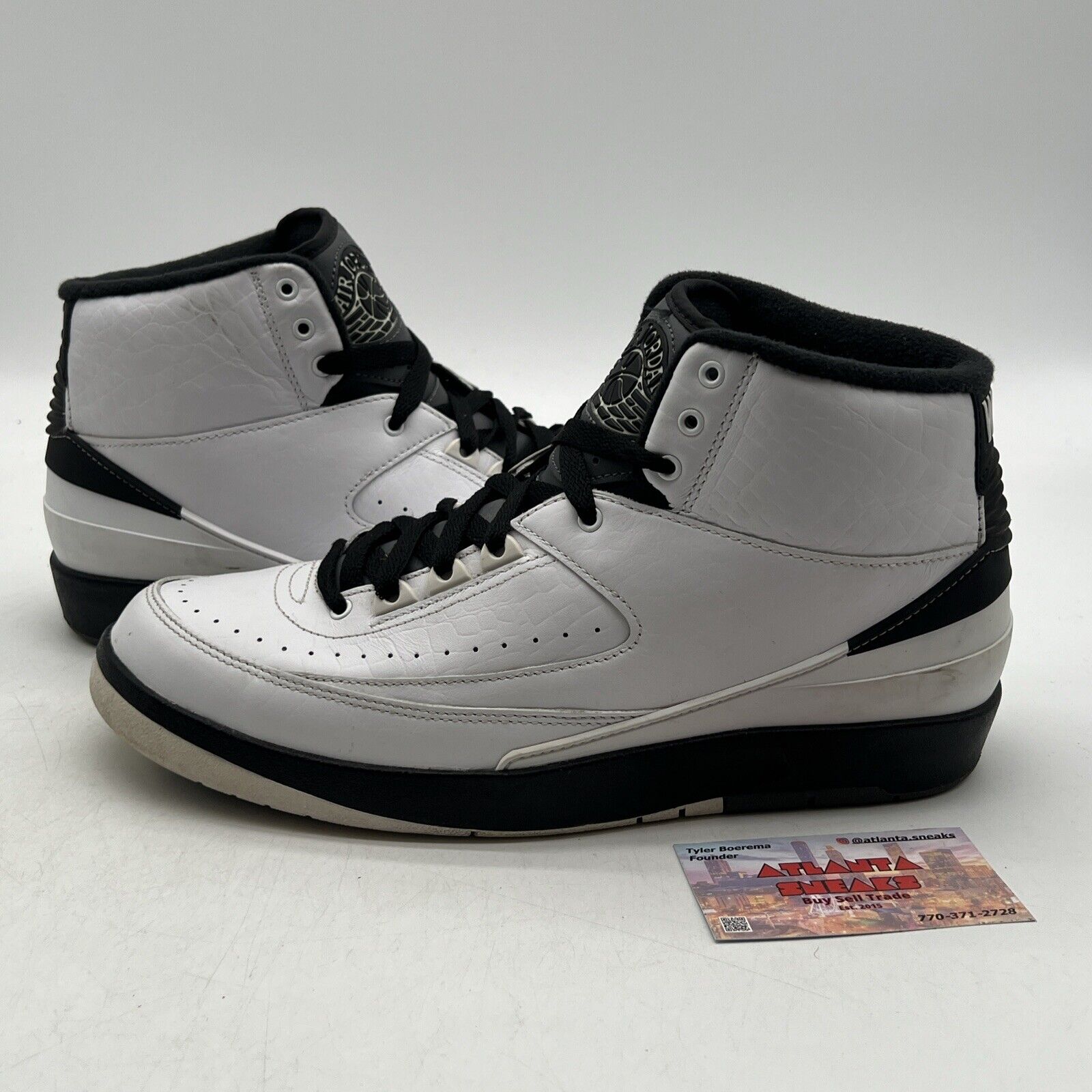 Size 9.5 - Air Jordan 2 Retro Wing It White Black Leather (834272-103)