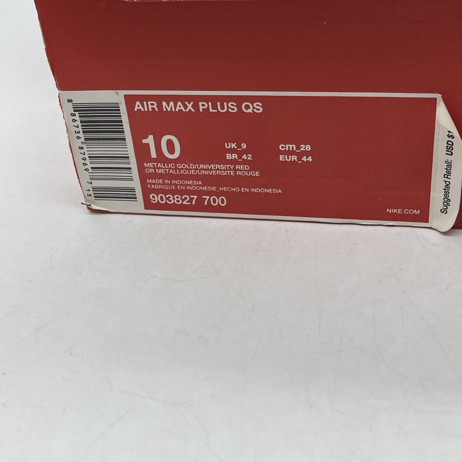 Size 10 - Nike Air Max Plus QS Metallic Gold (903827-700)