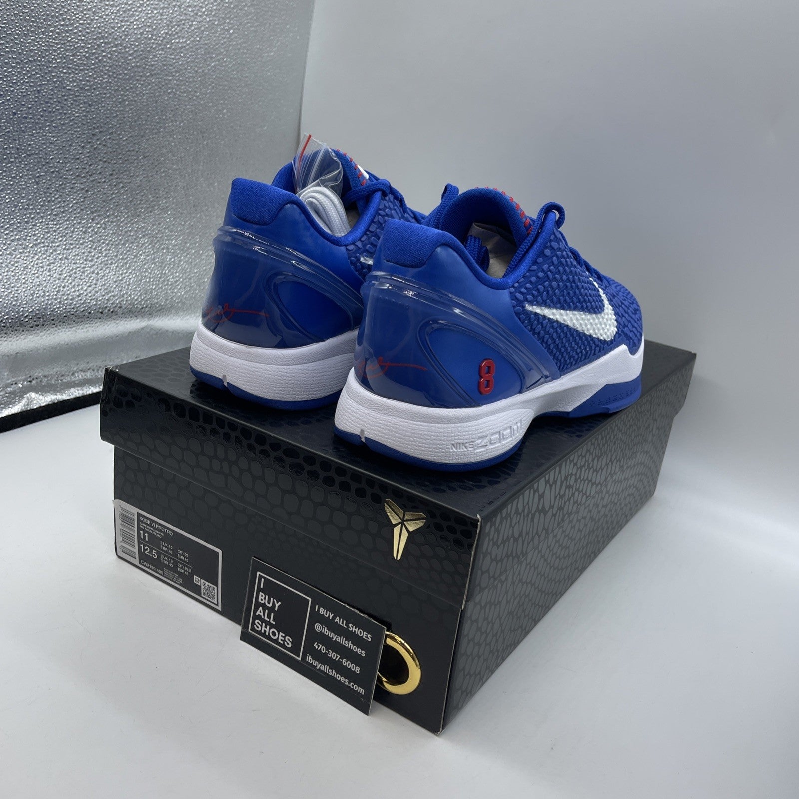Size 11 - Nike Kobe 6 Protro Dodger White Blue Leather (CW2190-400).