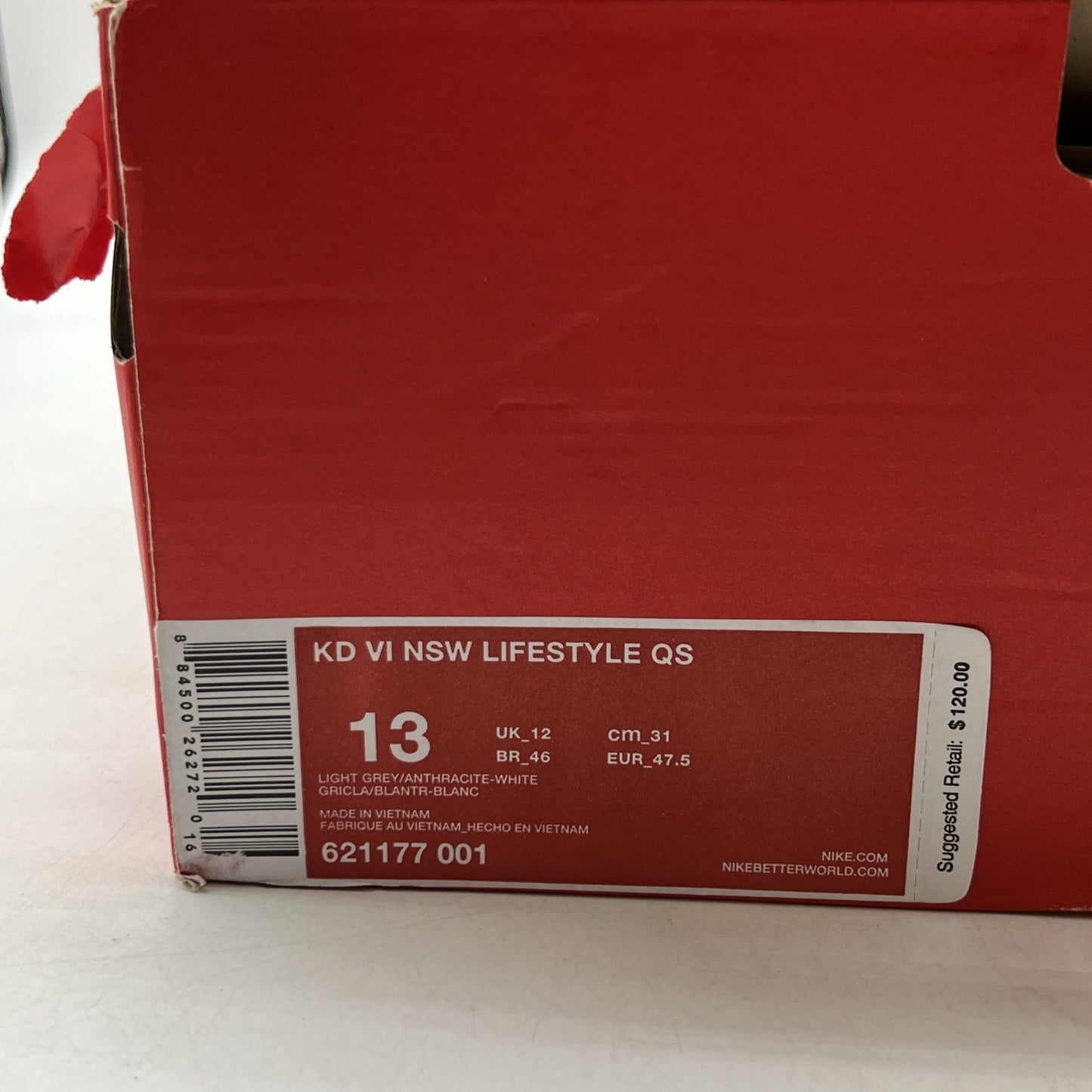 Size 13 - Nike KD 6 Nsw Lifestyle Qs Birthday (621177-001)