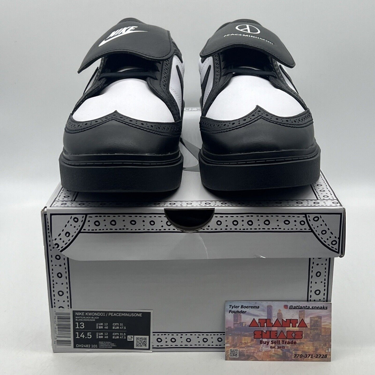 Size 13 - Nike G-Dragon x Kwondo 1 Yin-Yang White Black Leather (DH2482-101)